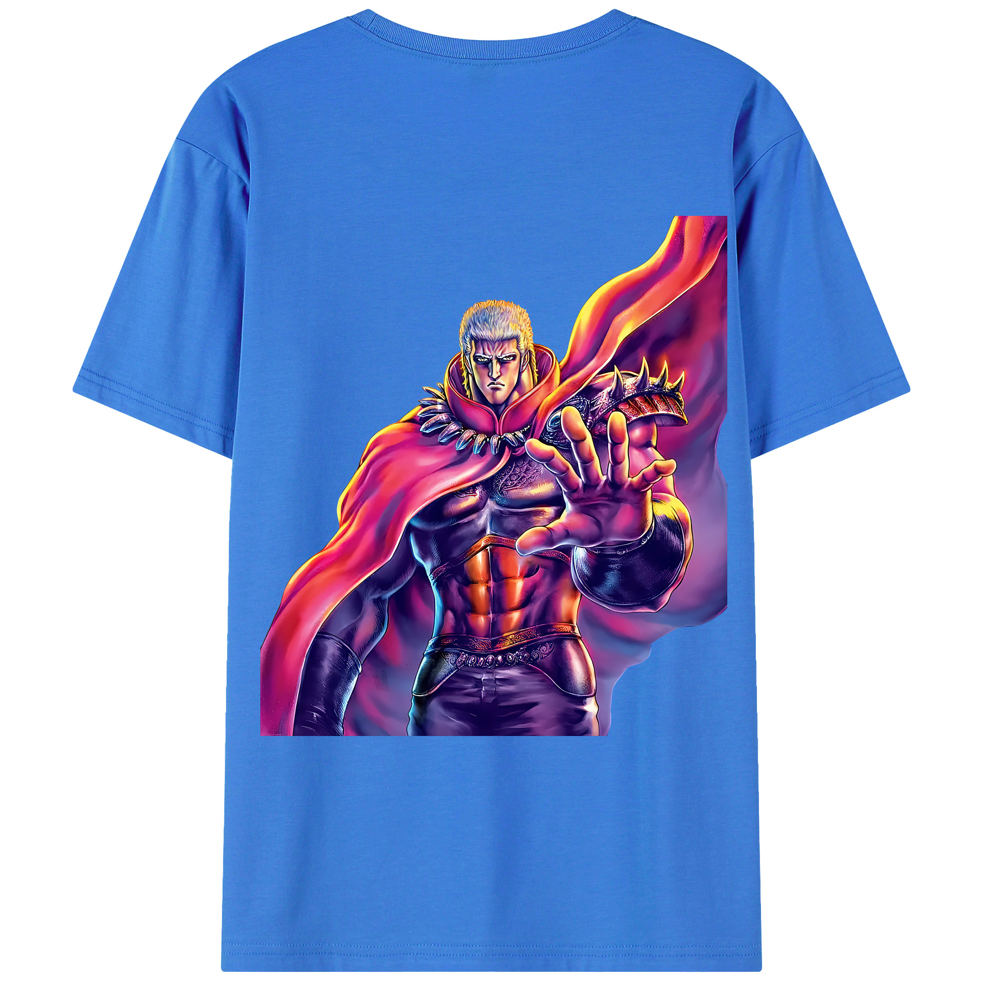 （画像用） 北斗の拳 Fist of the North Star 綿100％ メンズ半袖Tシャツ（バックプリント） 通気性