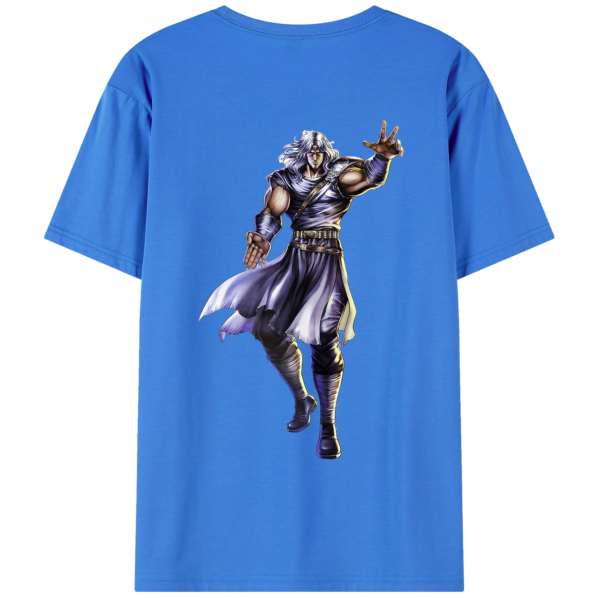 （画像用） 北斗の拳 Fist of the North Star 綿100％ メンズ半袖Tシャツ（バックプリント） 通気性