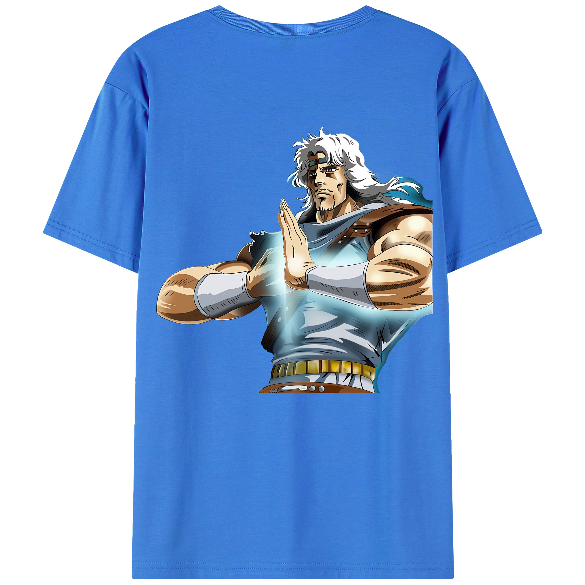 （画像用） 北斗の拳 Fist of the North Star 綿100％ メンズ半袖Tシャツ（バックプリント） 通気性