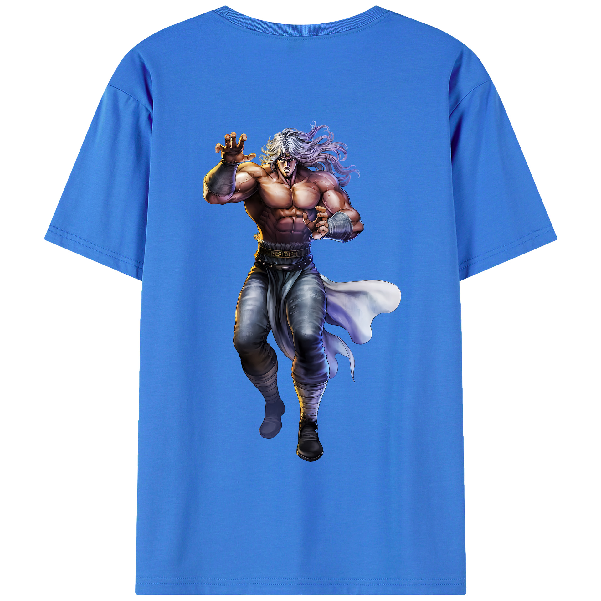 （画像用） 北斗の拳 Fist of the North Star 綿100％ メンズ半袖Tシャツ（バックプリント） 通気性