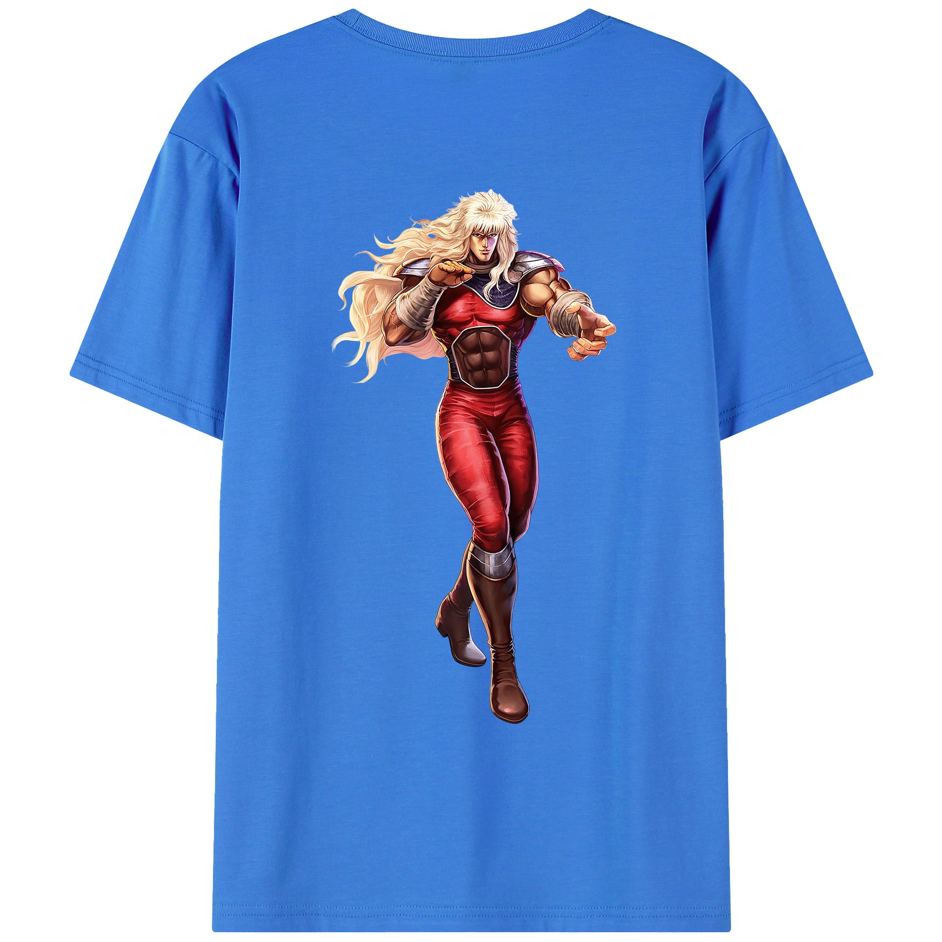 （画像用） 北斗の拳 Fist of the North Star 綿100％ メンズ半袖Tシャツ（バックプリント） 通気性
