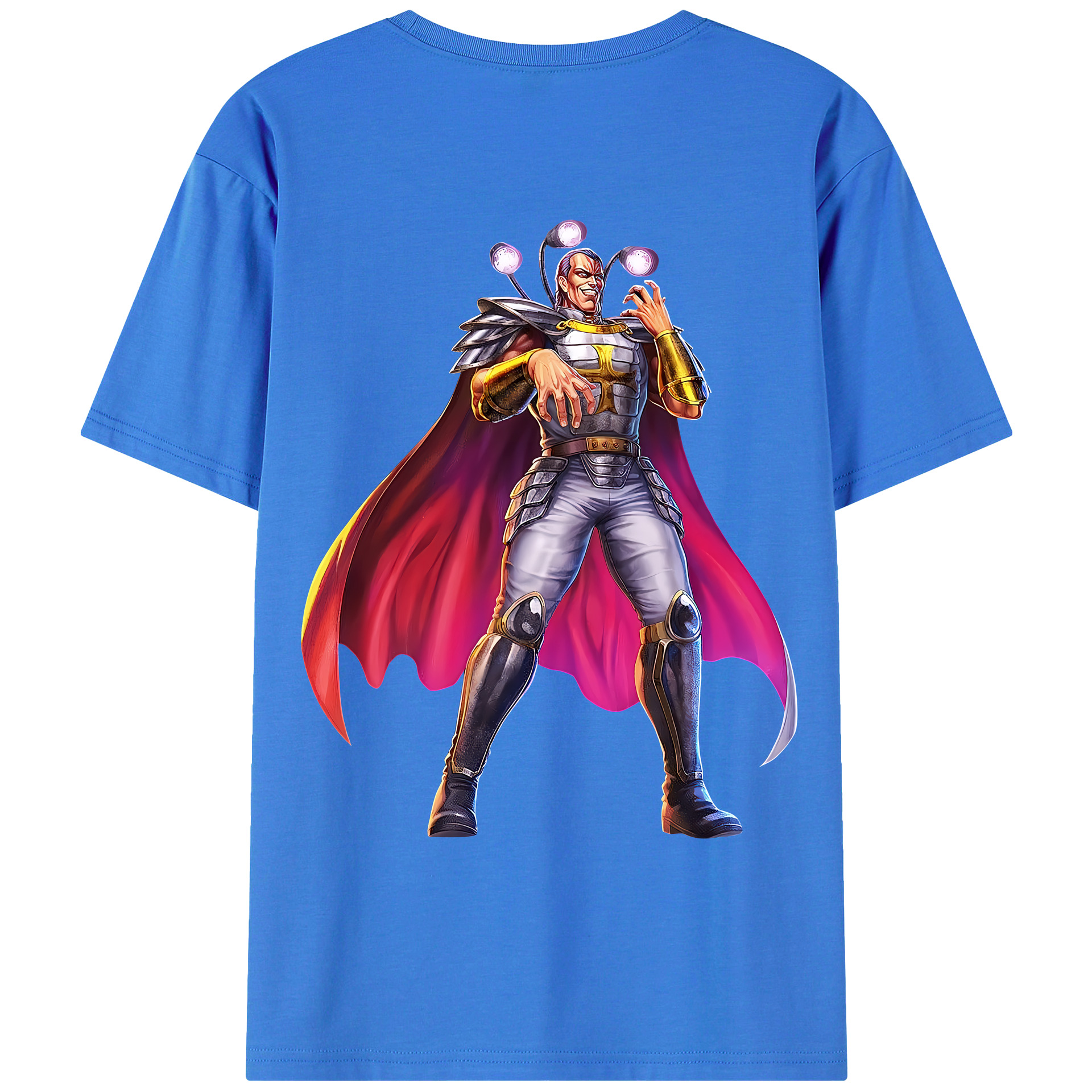 （画像用） 北斗の拳 Fist of the North Star 綿100％ メンズ半袖Tシャツ（バックプリント） 通気性