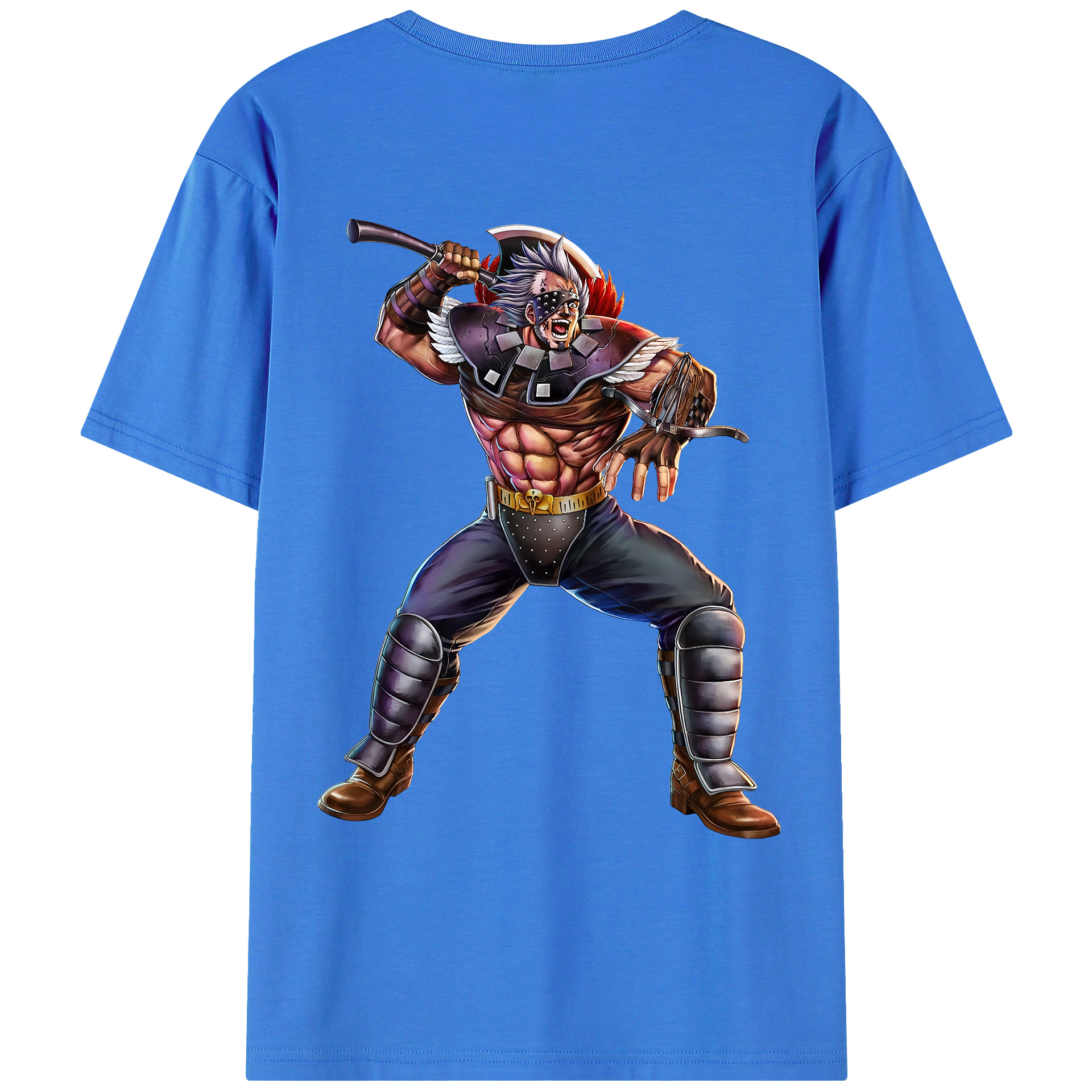 （画像用） 北斗の拳 Fist of the North Star 綿100％ メンズ半袖Tシャツ（バックプリント） 通気性