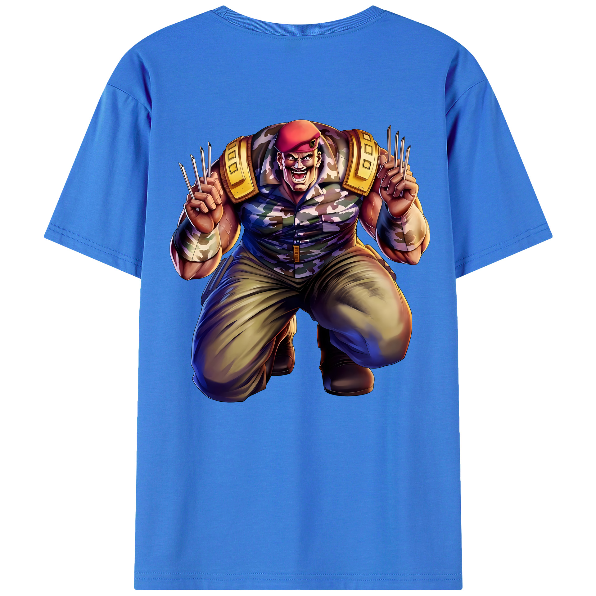 （画像用） 北斗の拳 Fist of the North Star 綿100％ メンズ半袖Tシャツ（バックプリント） 通気性