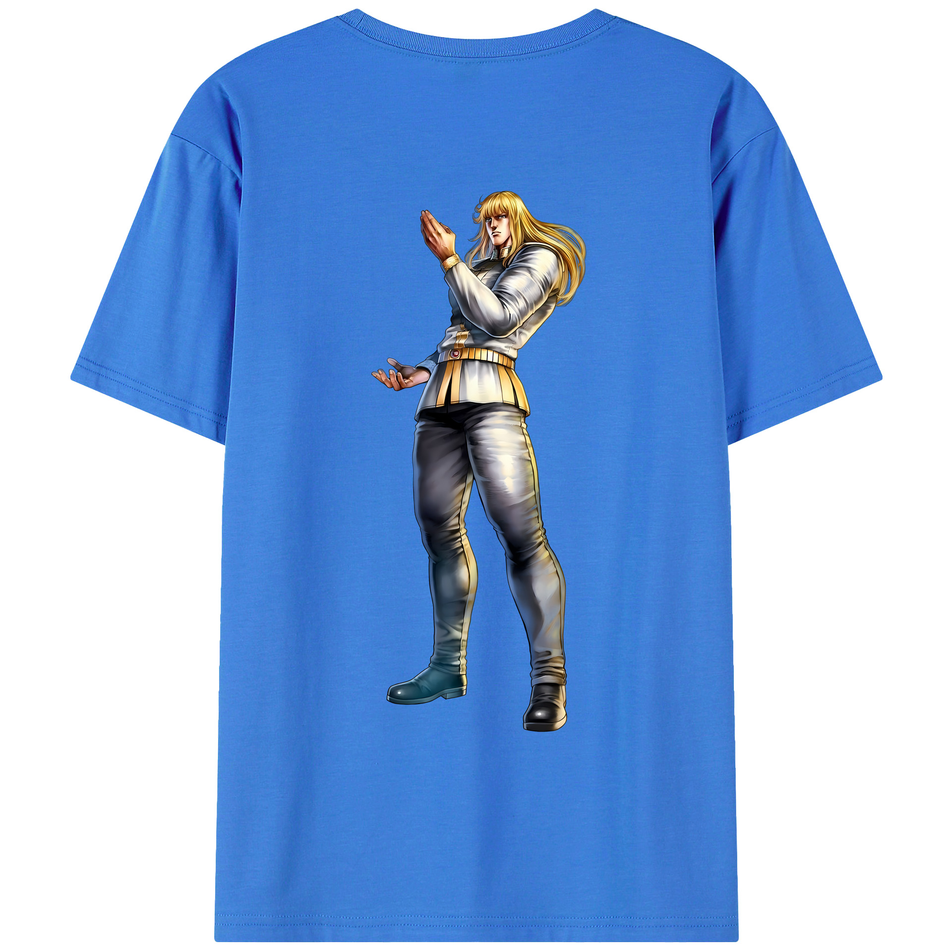 （画像用） 北斗の拳 Fist of the North Star 綿100％ メンズ半袖Tシャツ（バックプリント） 通気性