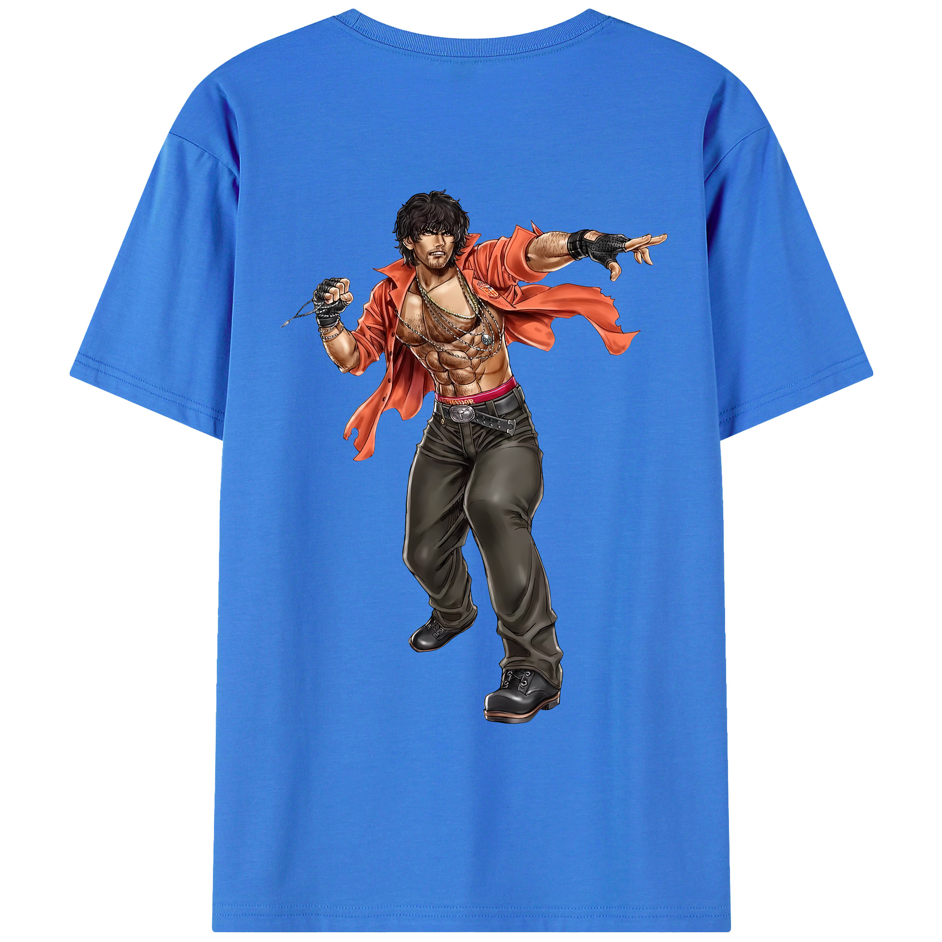 （画像用） 北斗の拳 Fist of the North Star 綿100％ メンズ半袖Tシャツ（バックプリント） 通気性