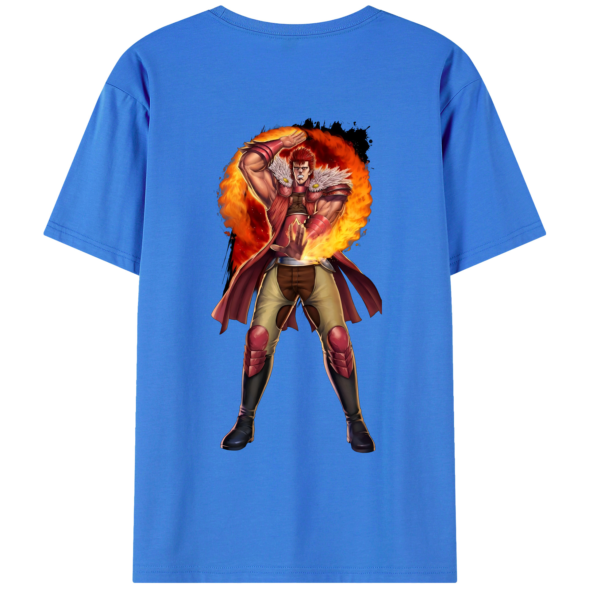 （画像用） 北斗の拳 Fist of the North Star 綿100％ メンズ半袖Tシャツ（バックプリント） 通気性