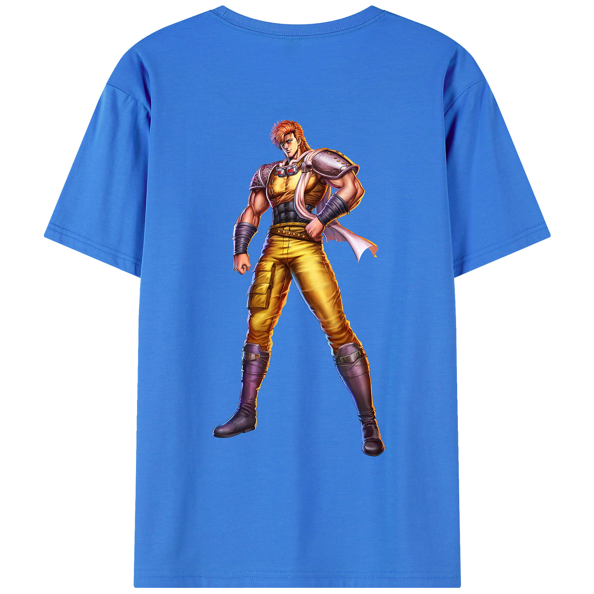 （画像用） 北斗の拳 Fist of the North Star 綿100％ メンズ半袖Tシャツ（バックプリント） 通気性