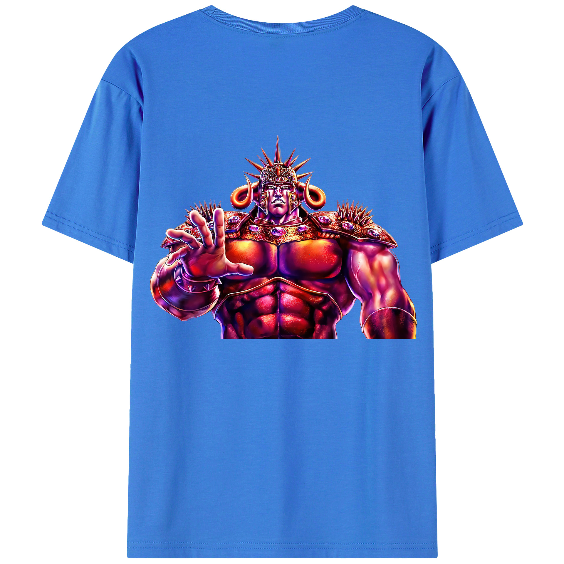 （画像用） 北斗の拳 Fist of the North Star 綿100％ メンズ半袖Tシャツ（バックプリント） 通気性