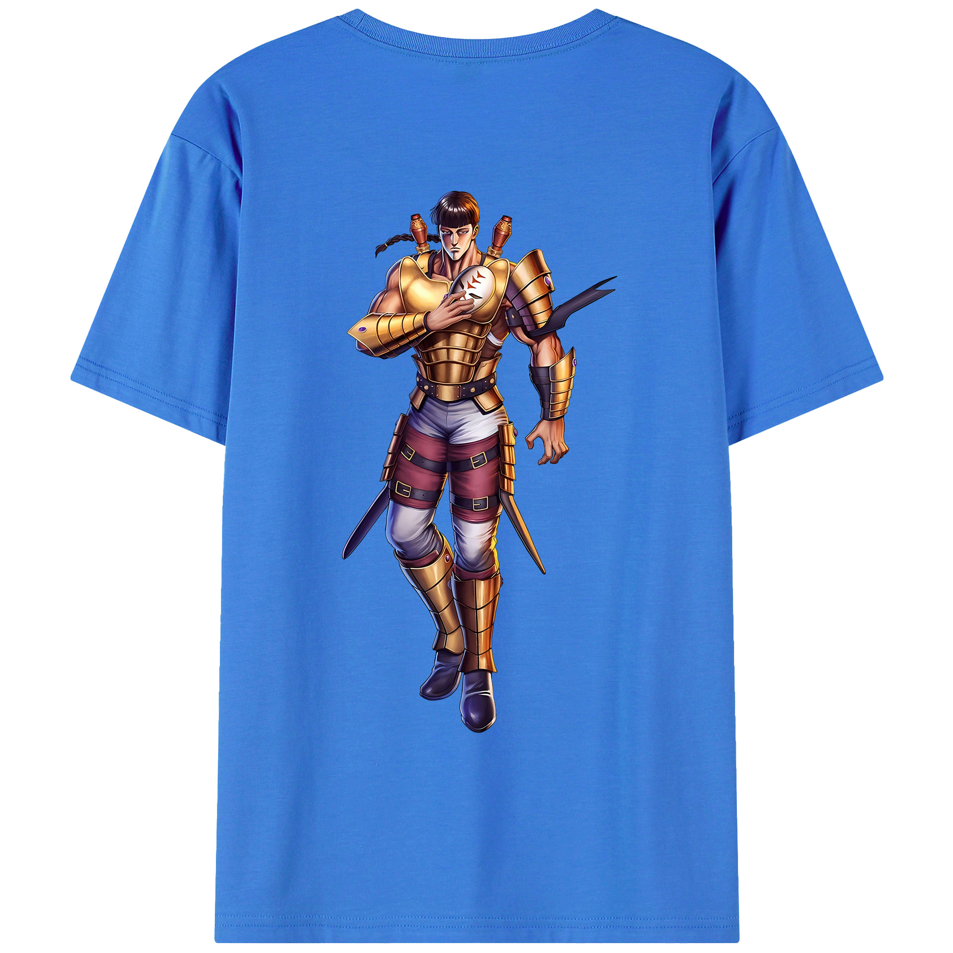 （画像用） 北斗の拳 Fist of the North Star 綿100％ メンズ半袖Tシャツ（バックプリント） 通気性