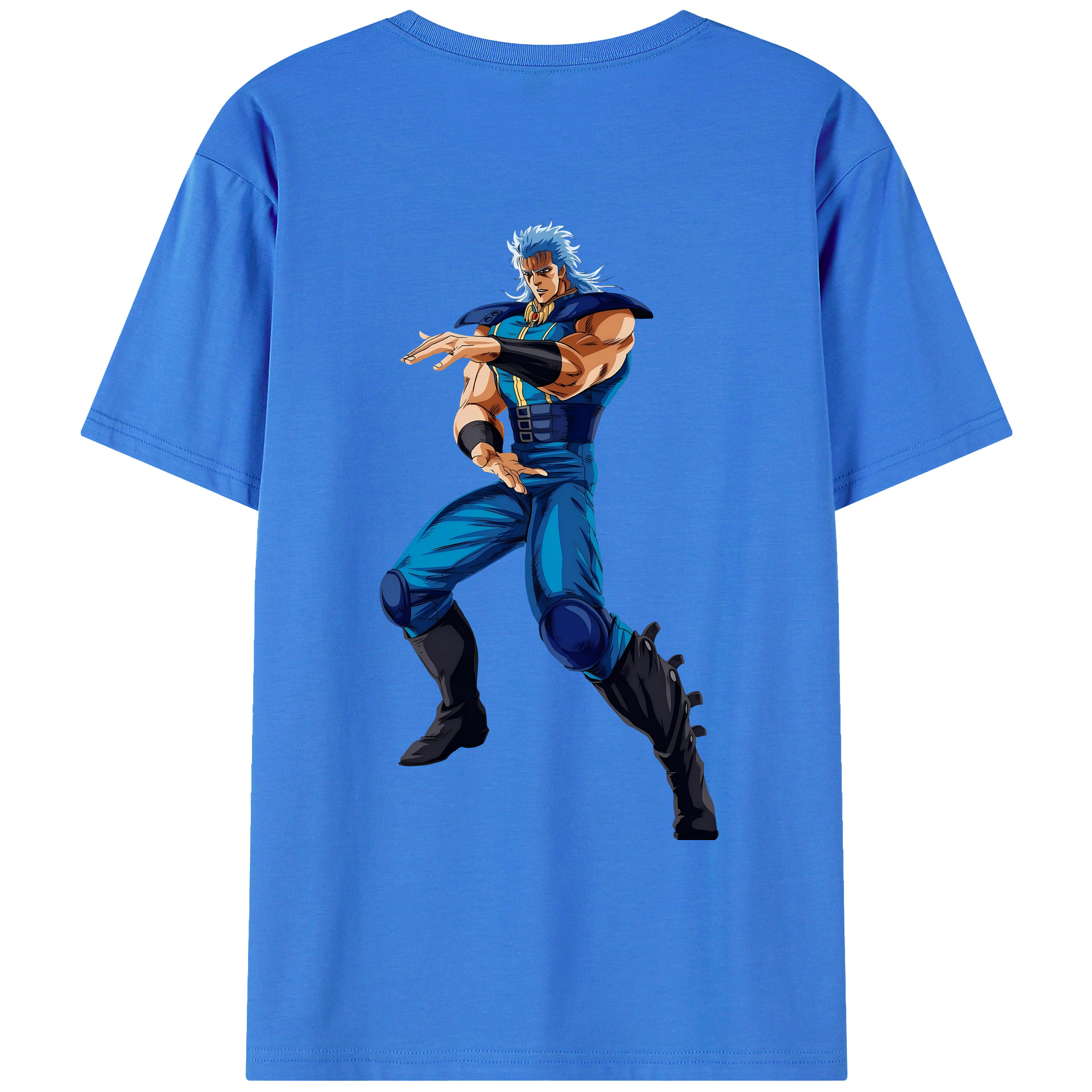 （画像用） 北斗の拳 Fist of the North Star 綿100％ メンズ半袖Tシャツ（バックプリント） 通気性