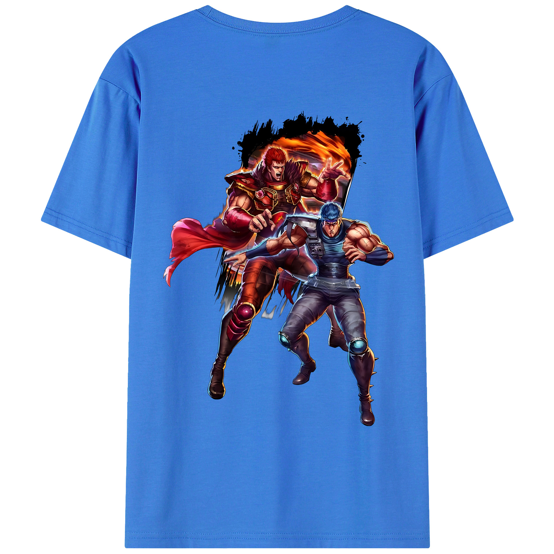 （画像用） 北斗の拳 Fist of the North Star 綿100％ メンズ半袖Tシャツ（バックプリント） 通気性