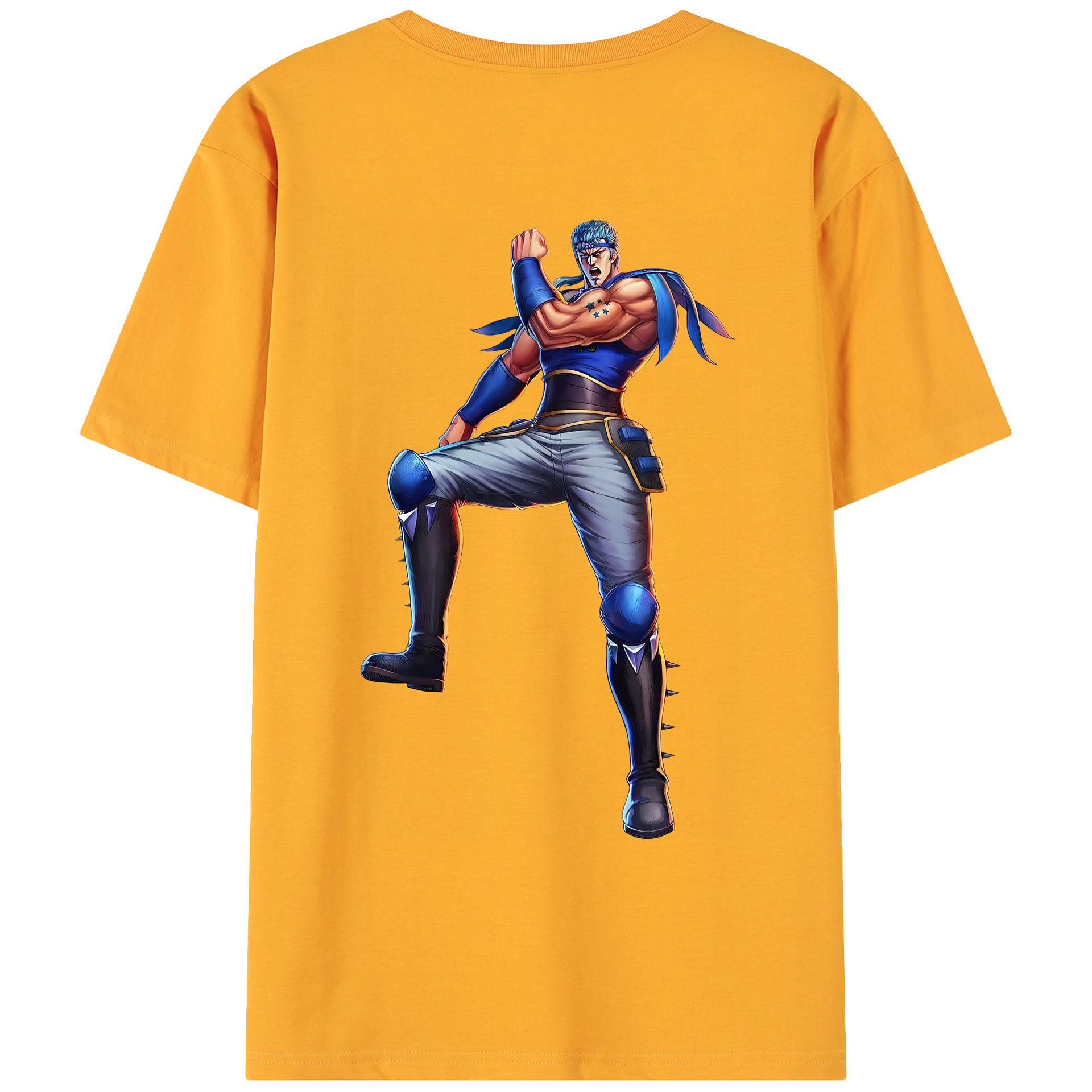 （画像用） 北斗の拳 Fist of the North Star 綿100％ メンズ半袖Tシャツ（バックプリント） 通気性