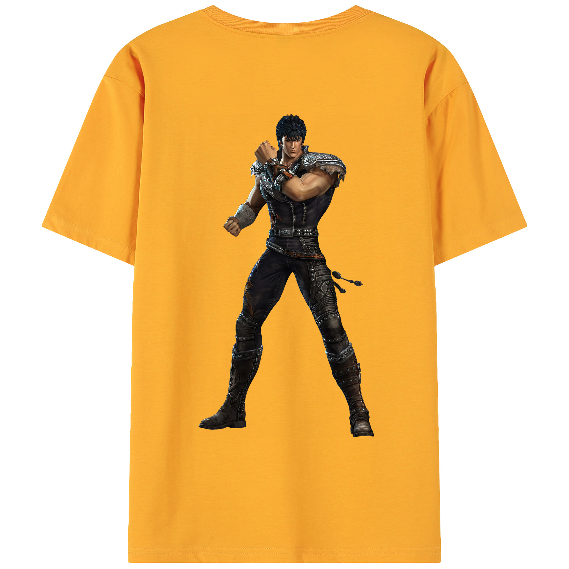 （画像用） 北斗の拳 Fist of the North Star 綿100％ メンズ半袖Tシャツ（バックプリント） 通気性