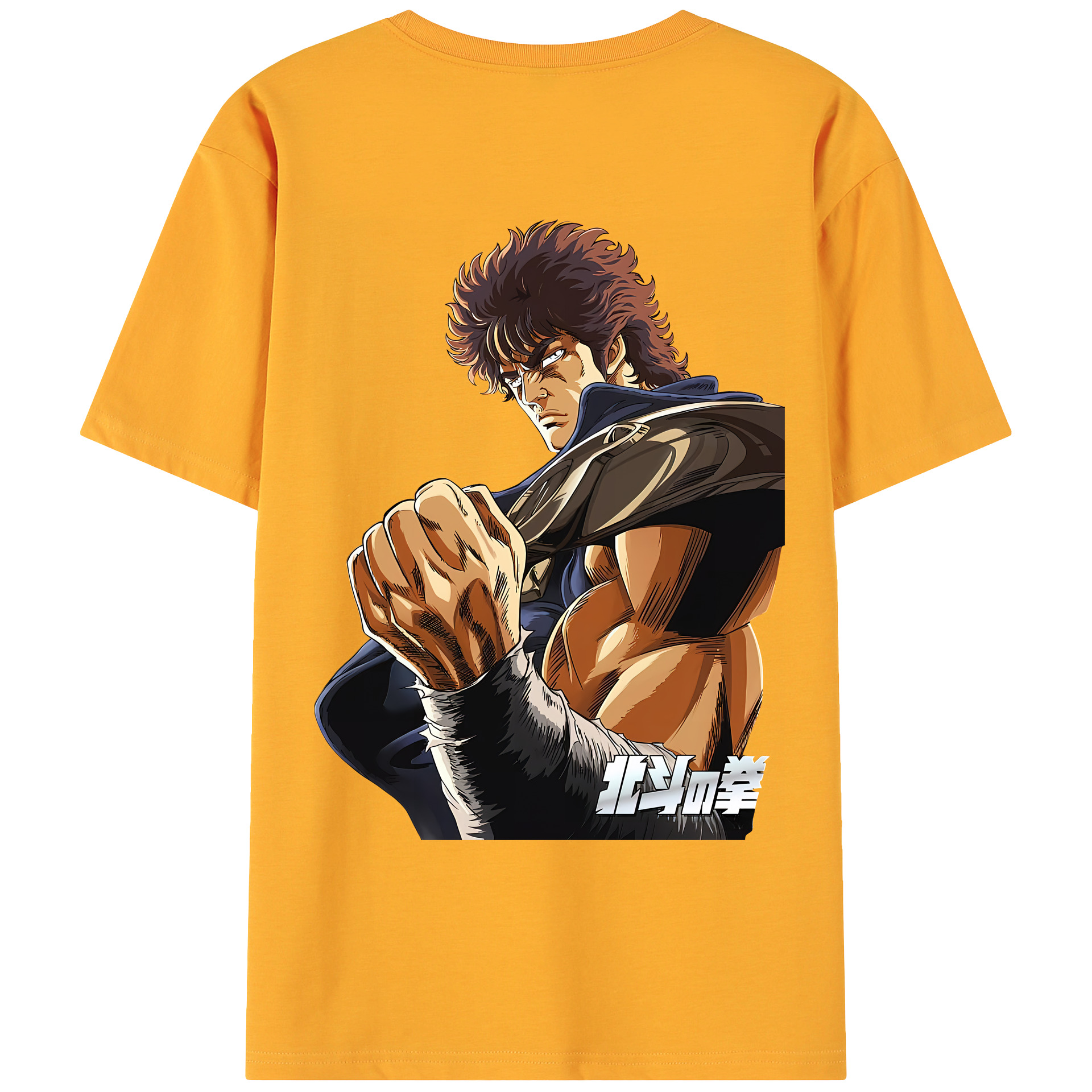 （画像用） 北斗の拳 Fist of the North Star 綿100％ メンズ半袖Tシャツ（バックプリント） 通気性