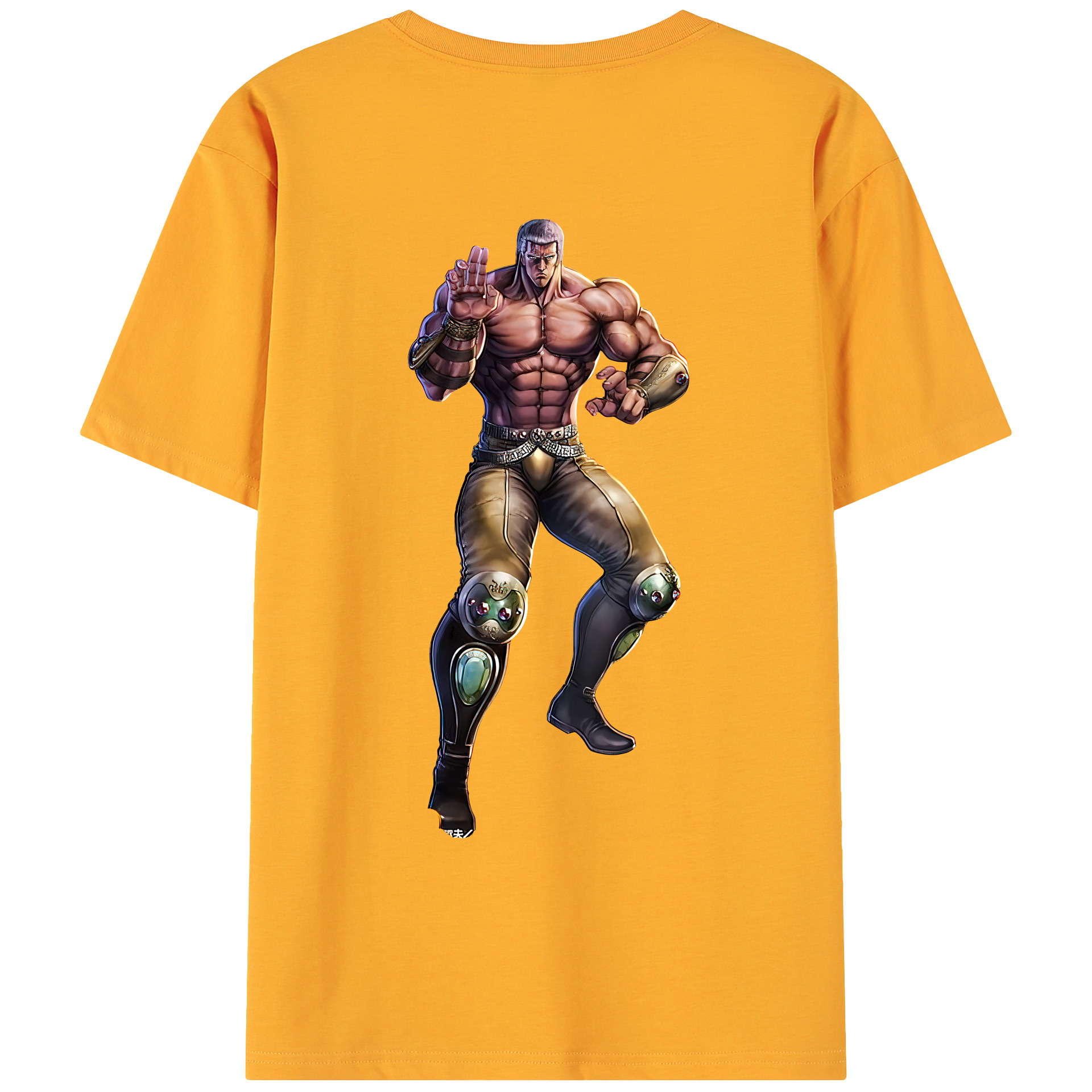 （画像用） 北斗の拳 Fist of the North Star 綿100％ メンズ半袖Tシャツ（バックプリント） 通気性