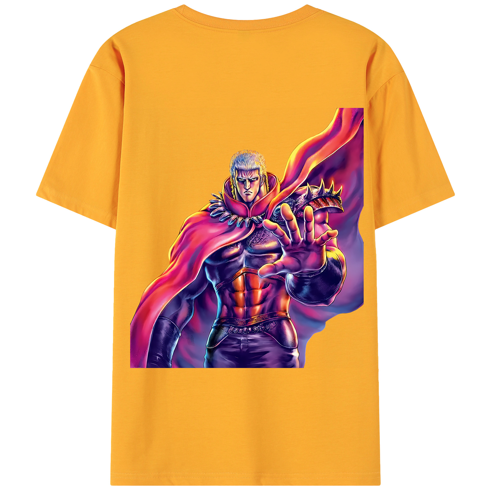 （画像用） 北斗の拳 Fist of the North Star 綿100％ メンズ半袖Tシャツ（バックプリント） 通気性