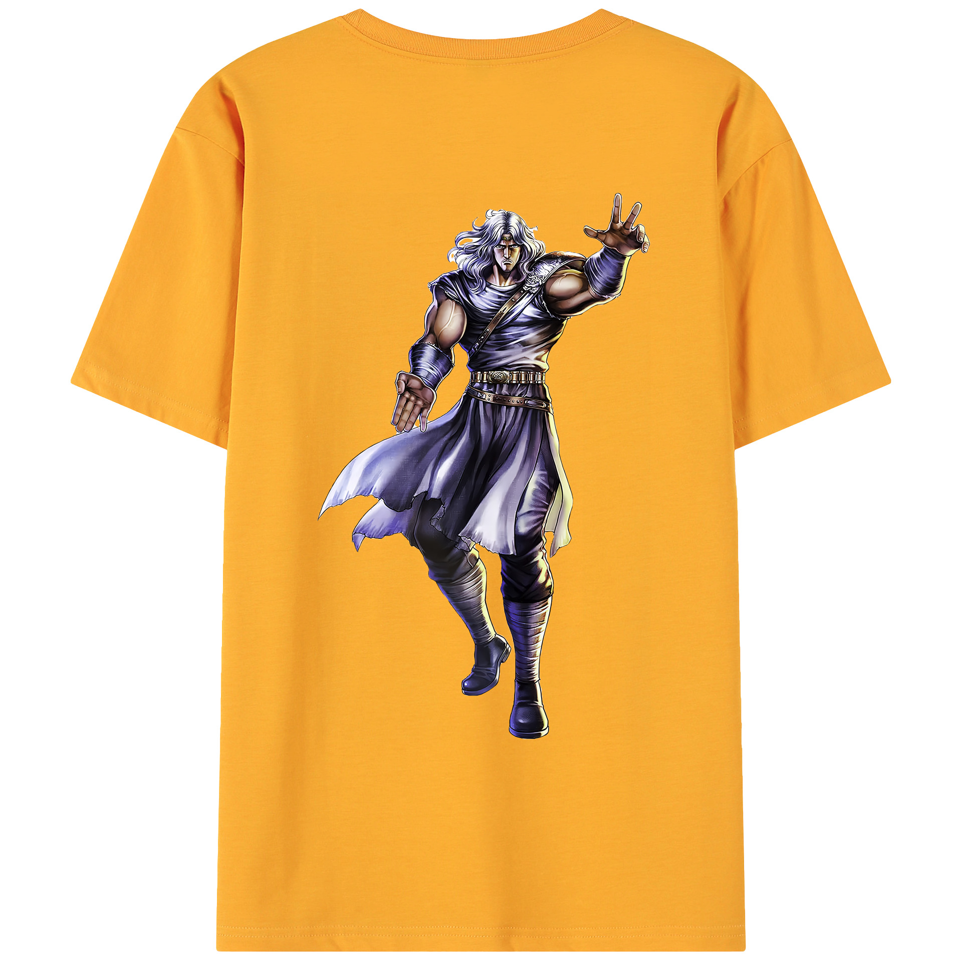 （画像用） 北斗の拳 Fist of the North Star 綿100％ メンズ半袖Tシャツ（バックプリント） 通気性