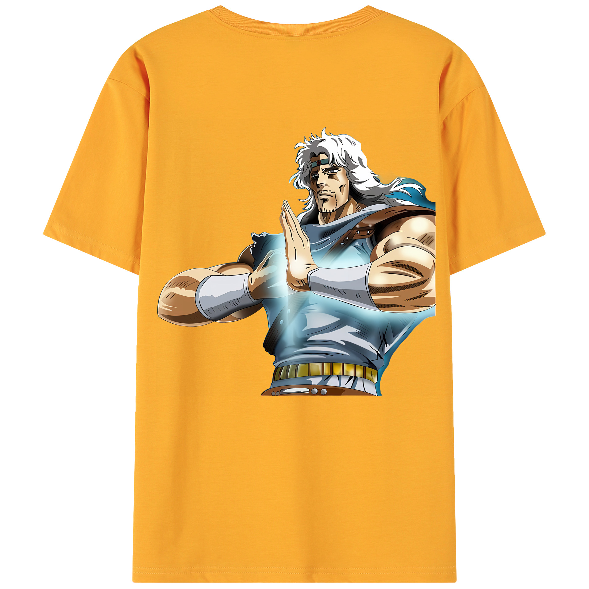（画像用） 北斗の拳 Fist of the North Star 綿100％ メンズ半袖Tシャツ（バックプリント） 通気性