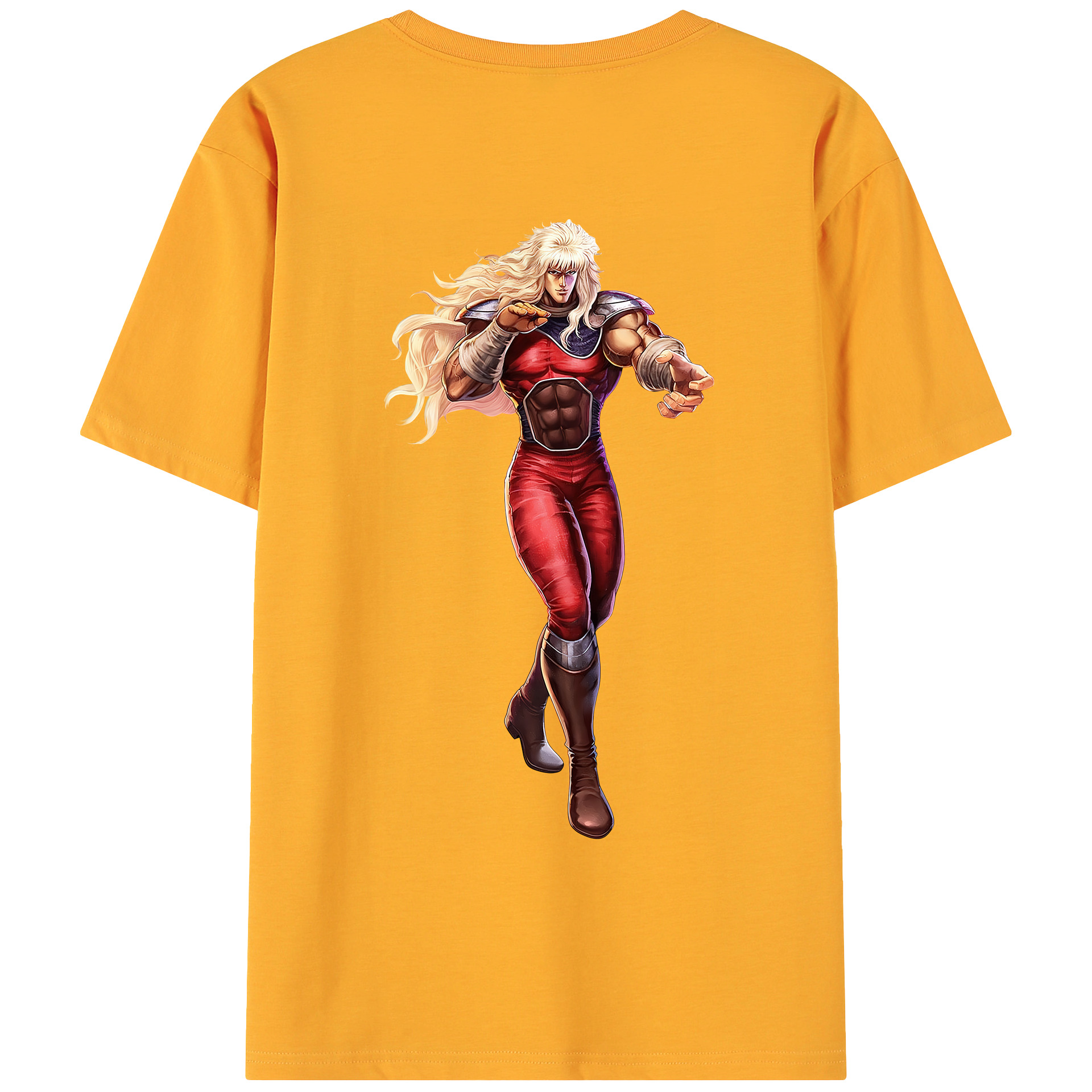 （画像用） 北斗の拳 Fist of the North Star 綿100％ メンズ半袖Tシャツ（バックプリント） 通気性