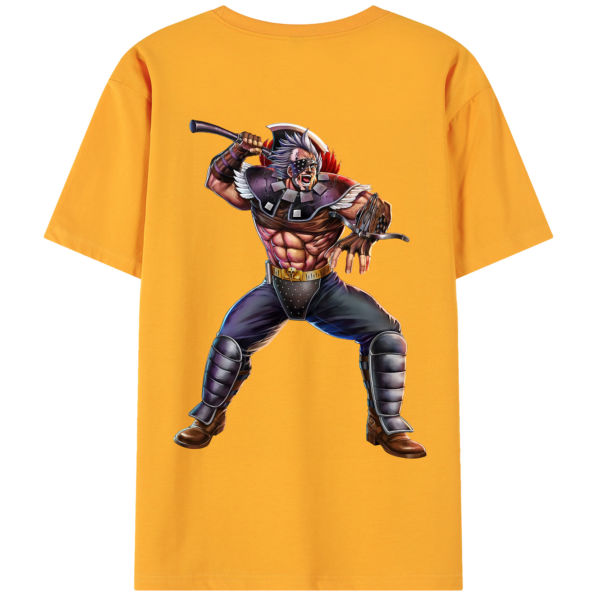 （画像用） 北斗の拳 Fist of the North Star 綿100％ メンズ半袖Tシャツ（バックプリント） 通気性