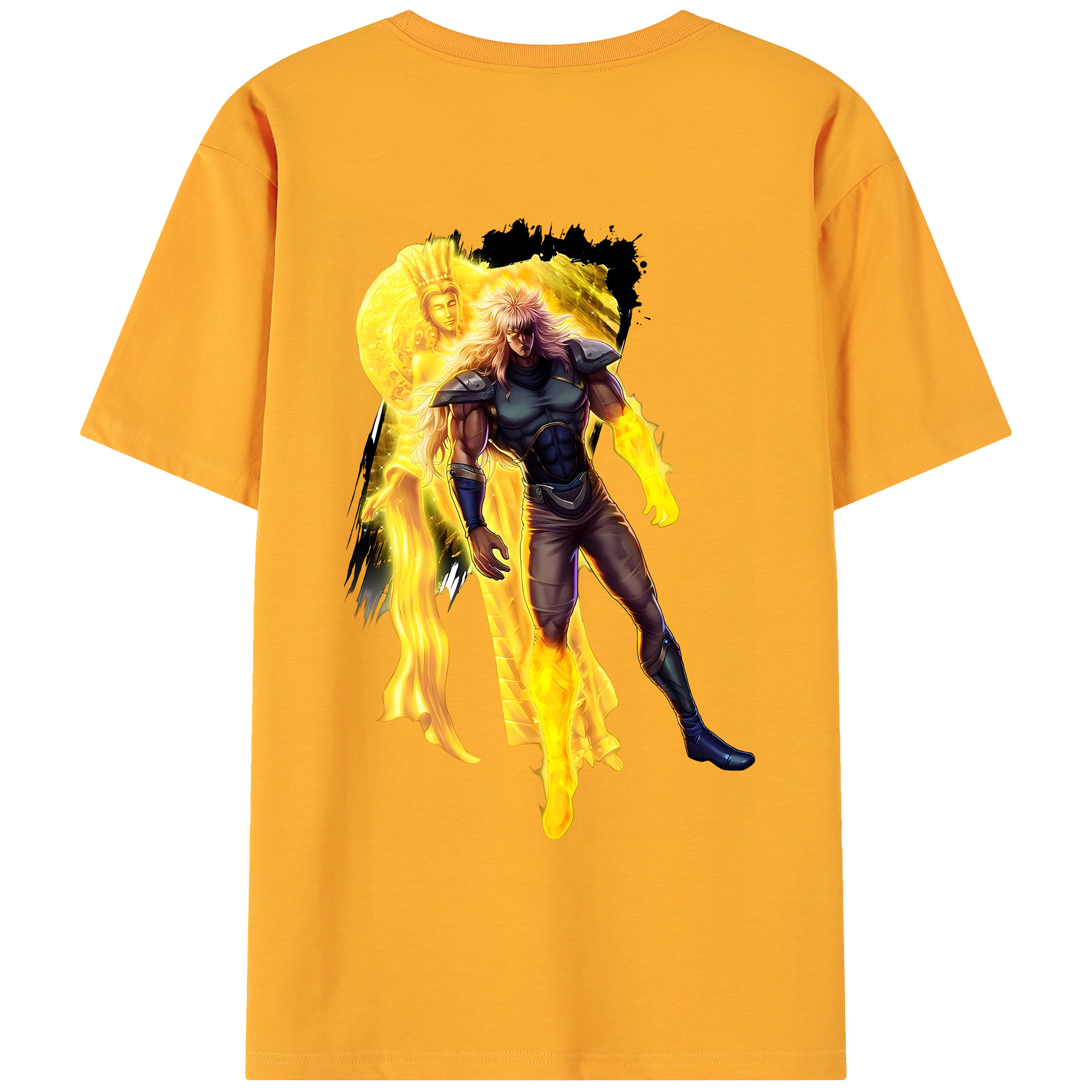 （画像用） 北斗の拳 Fist of the North Star 綿100％ メンズ半袖Tシャツ（バックプリント） 通気性