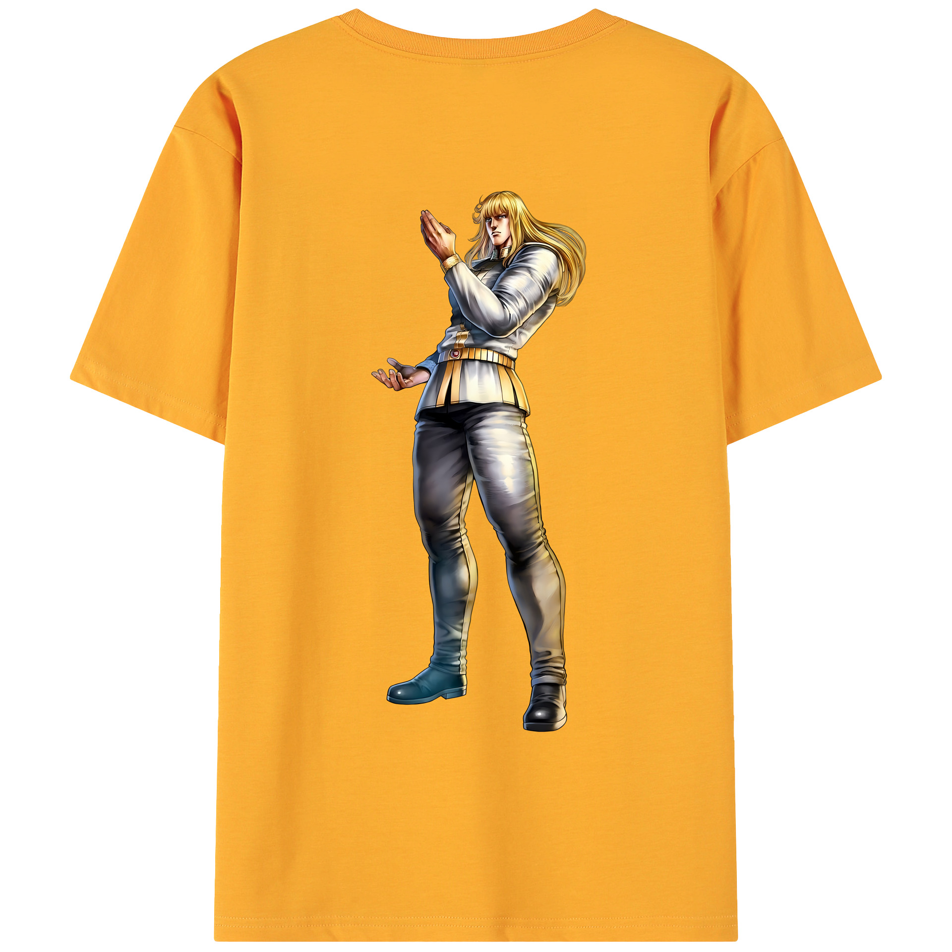 （画像用） 北斗の拳 Fist of the North Star 綿100％ メンズ半袖Tシャツ（バックプリント） 通気性