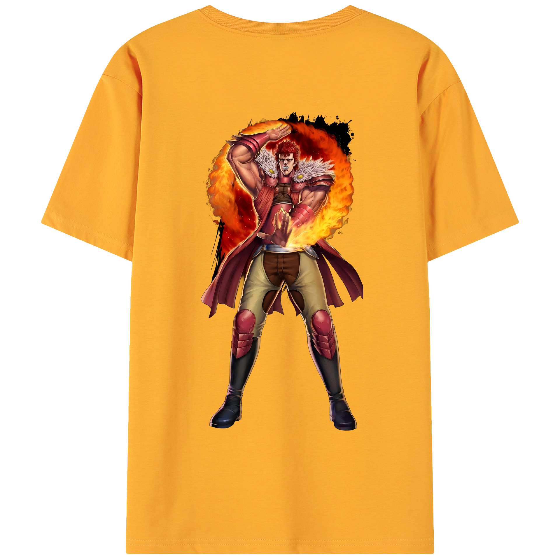 （画像用） 北斗の拳 Fist of the North Star 綿100％ メンズ半袖Tシャツ（バックプリント） 通気性