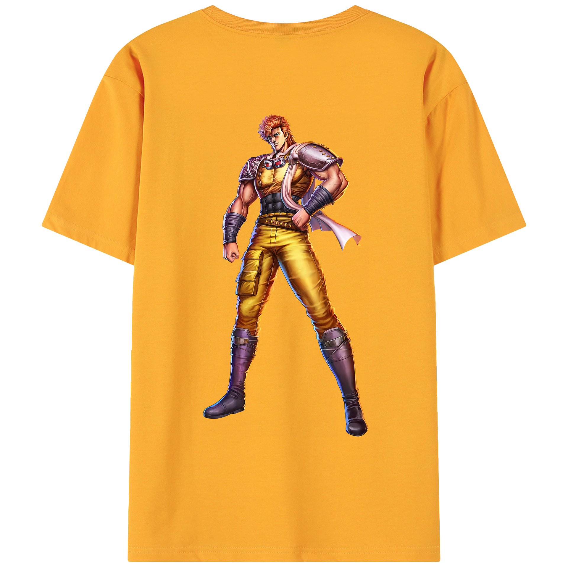 （画像用） 北斗の拳 Fist of the North Star 綿100％ メンズ半袖Tシャツ（バックプリント） 通気性