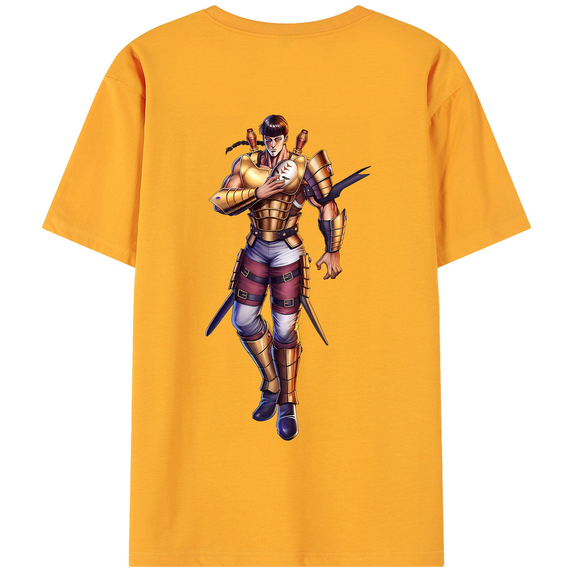 （画像用） 北斗の拳 Fist of the North Star 綿100％ メンズ半袖Tシャツ（バックプリント） 通気性