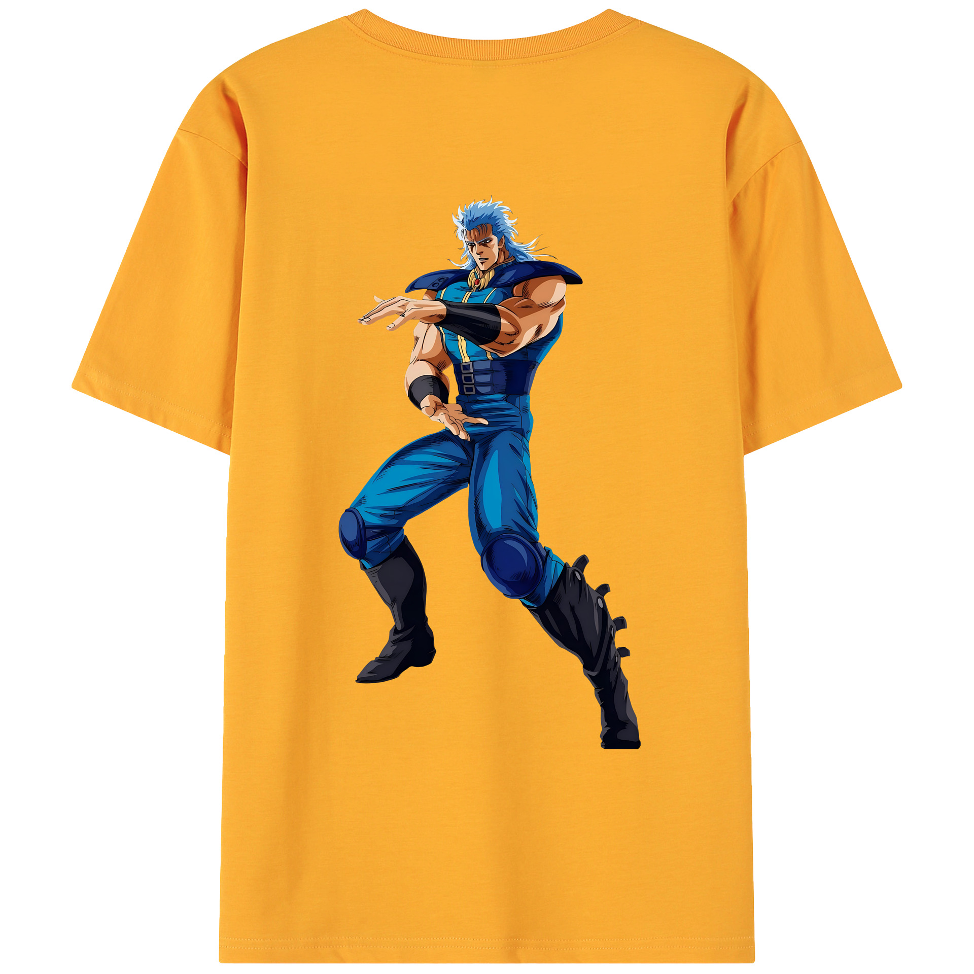 （画像用） 北斗の拳 Fist of the North Star 綿100％ メンズ半袖Tシャツ（バックプリント） 通気性