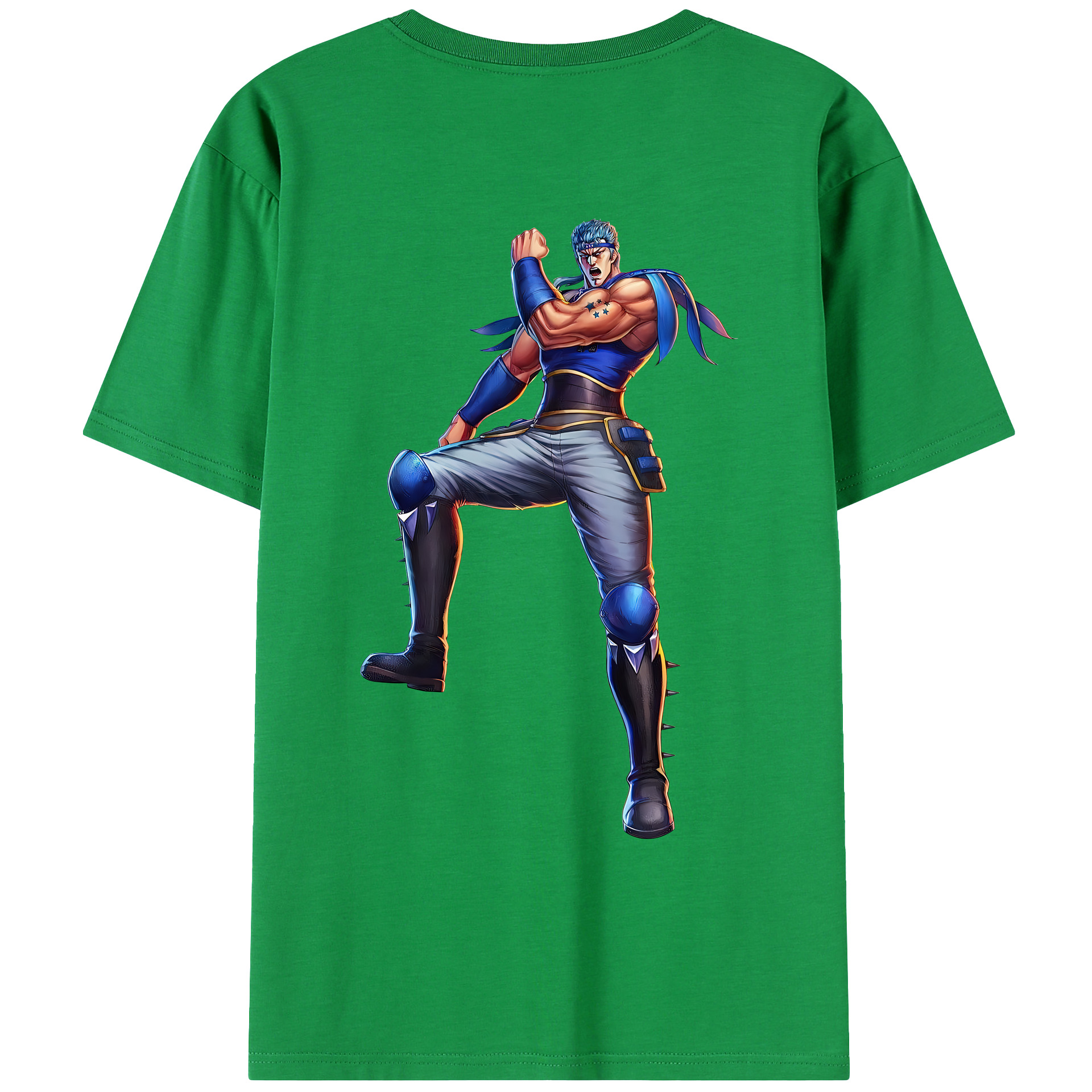 （画像用） 北斗の拳 Fist of the North Star 綿100％ メンズ半袖Tシャツ（バックプリント） 通気性
