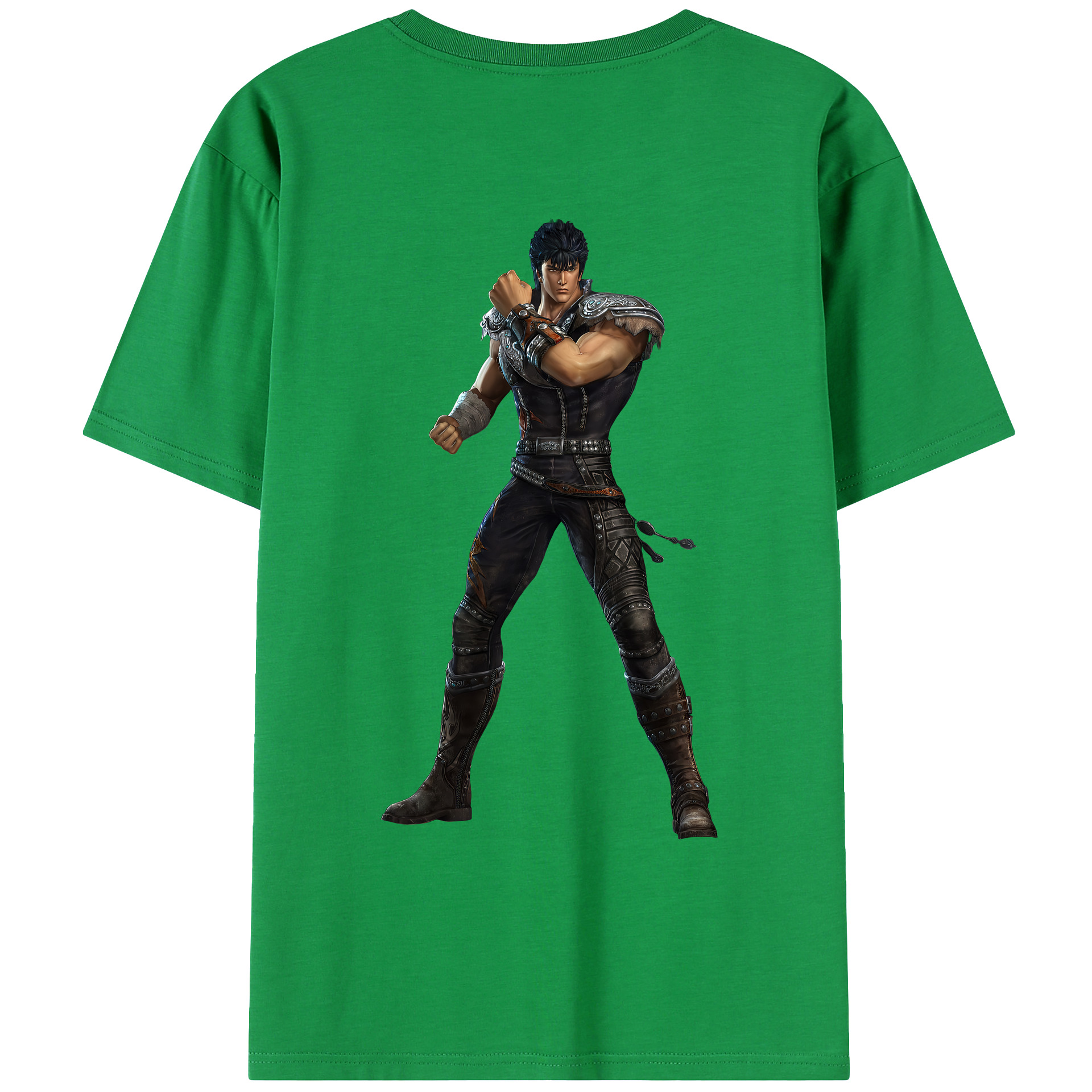 （画像用） 北斗の拳 Fist of the North Star 綿100％ メンズ半袖Tシャツ（バックプリント） 通気性