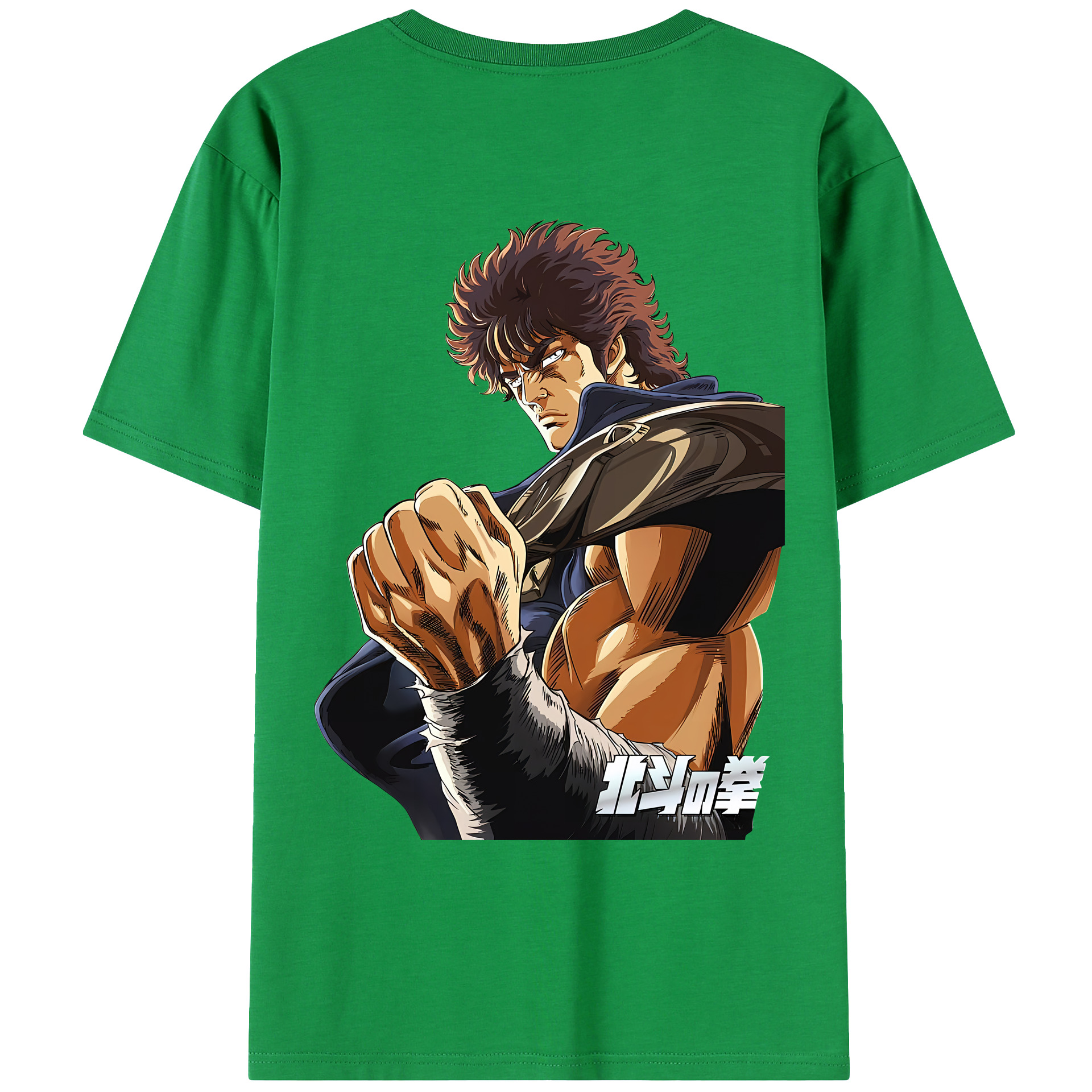 （画像用） 北斗の拳 Fist of the North Star 綿100％ メンズ半袖Tシャツ（バックプリント） 通気性