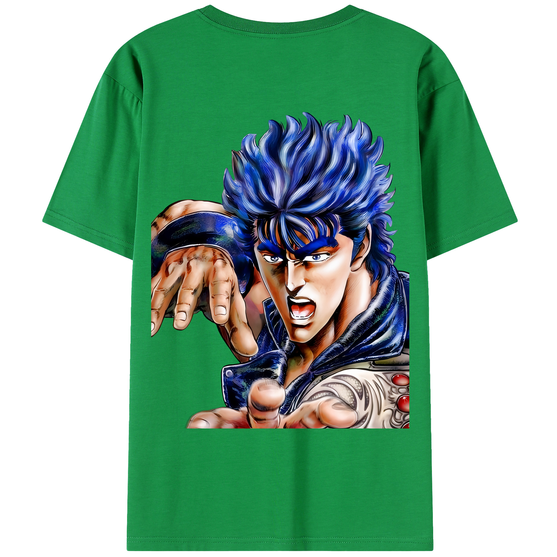 （画像用） 北斗の拳 Fist of the North Star 綿100％ メンズ半袖Tシャツ（バックプリント） 通気性