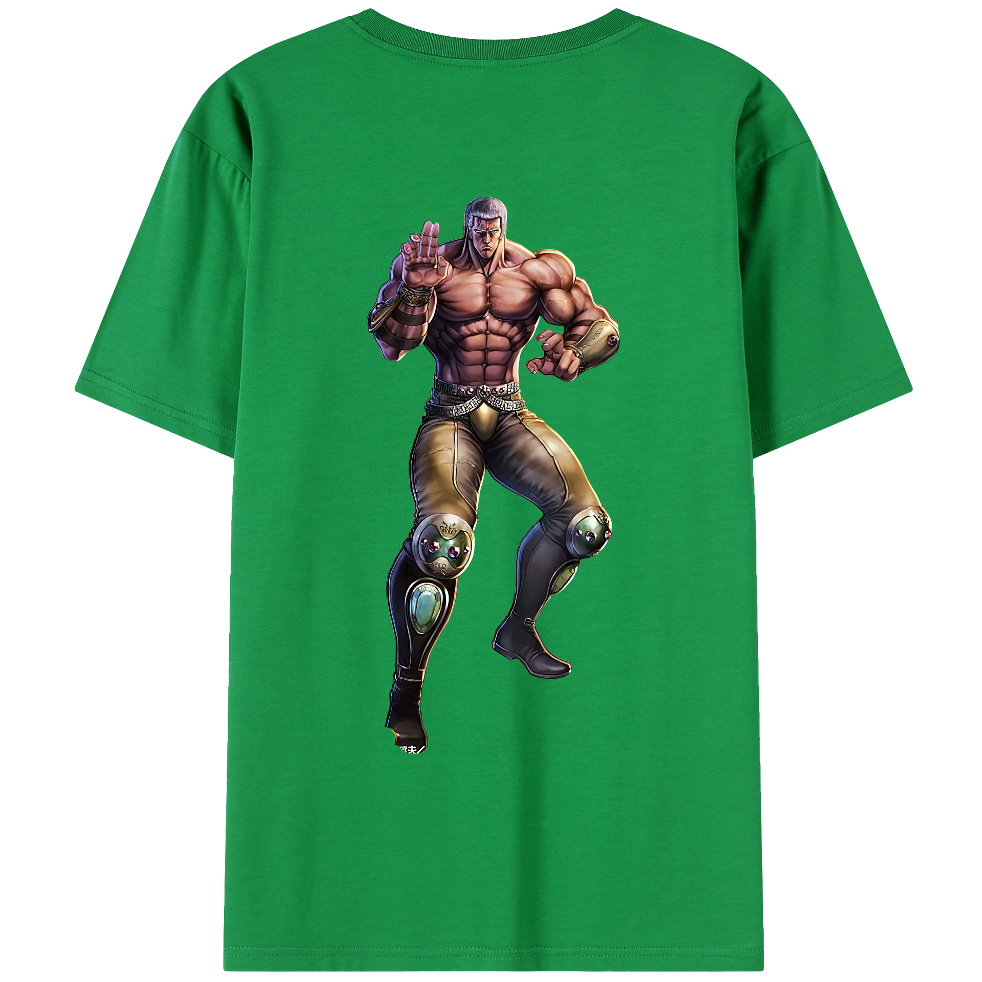 （画像用） 北斗の拳 Fist of the North Star 綿100％ メンズ半袖Tシャツ（バックプリント） 通気性