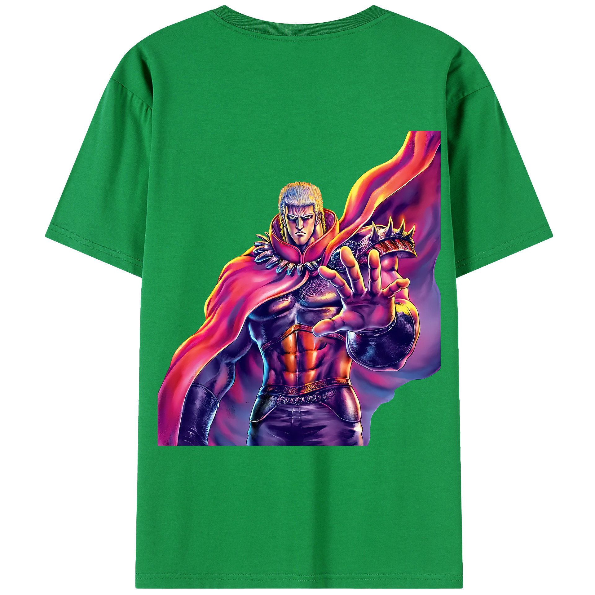 （画像用） 北斗の拳 Fist of the North Star 綿100％ メンズ半袖Tシャツ（バックプリント） 通気性