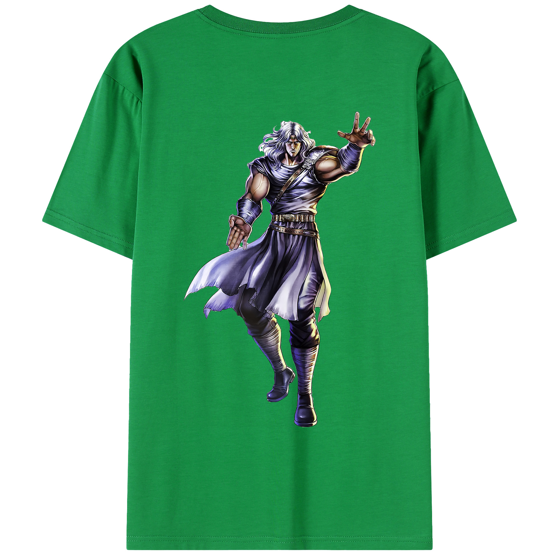 （画像用） 北斗の拳 Fist of the North Star 綿100％ メンズ半袖Tシャツ（バックプリント） 通気性