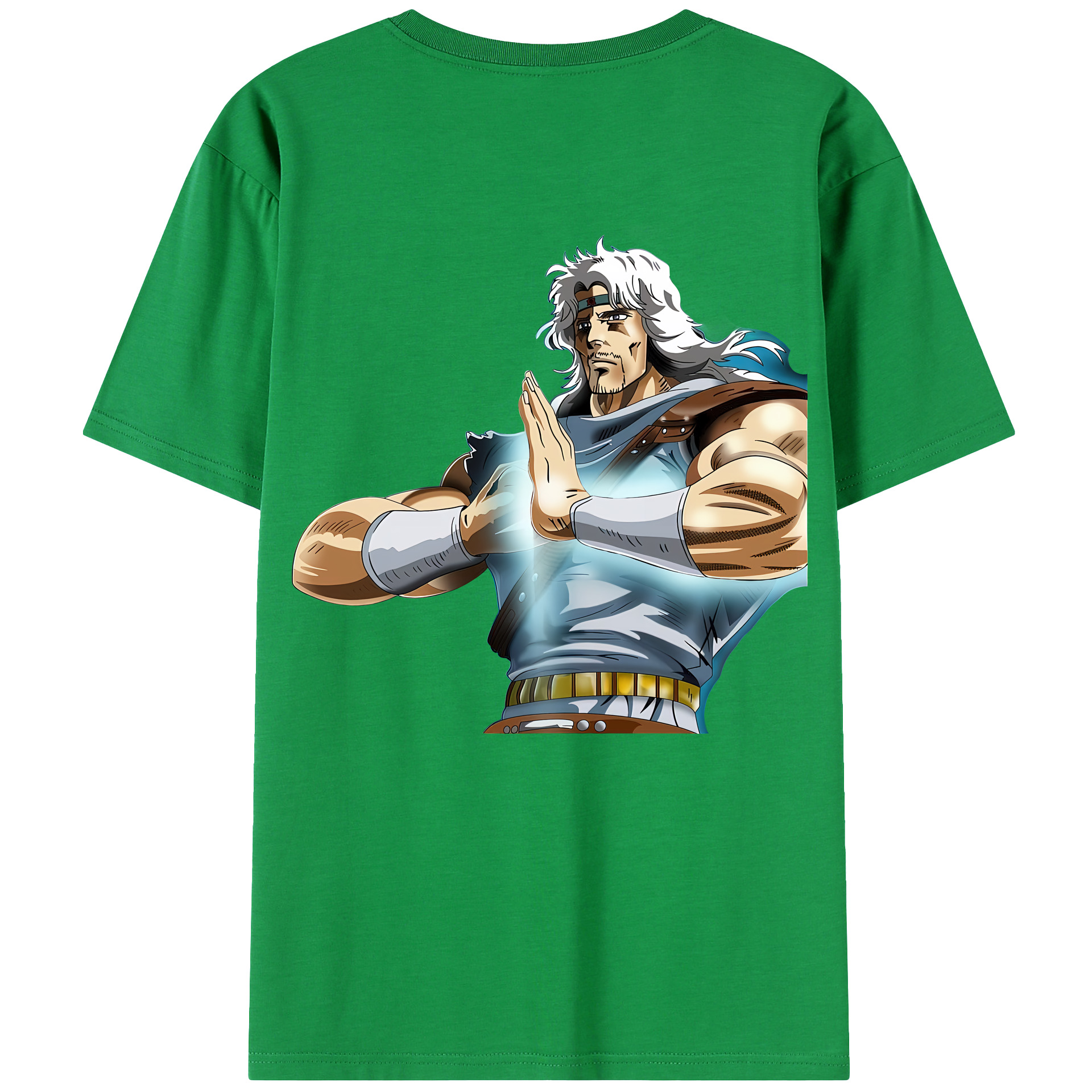 （画像用） 北斗の拳 Fist of the North Star 綿100％ メンズ半袖Tシャツ（バックプリント） 通気性