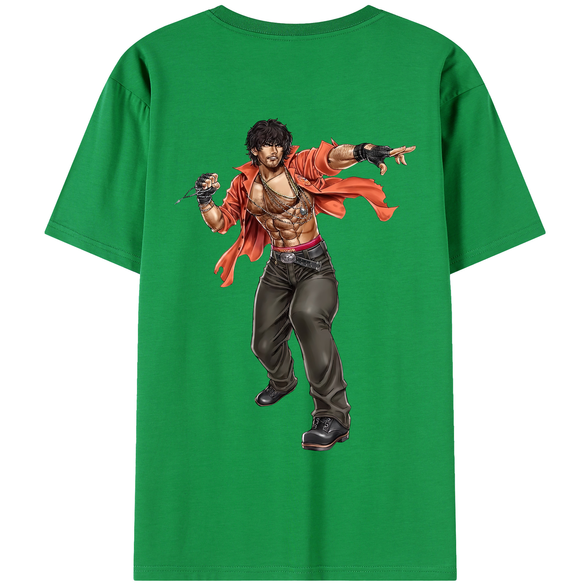 （画像用） 北斗の拳 Fist of the North Star 綿100％ メンズ半袖Tシャツ（バックプリント） 通気性