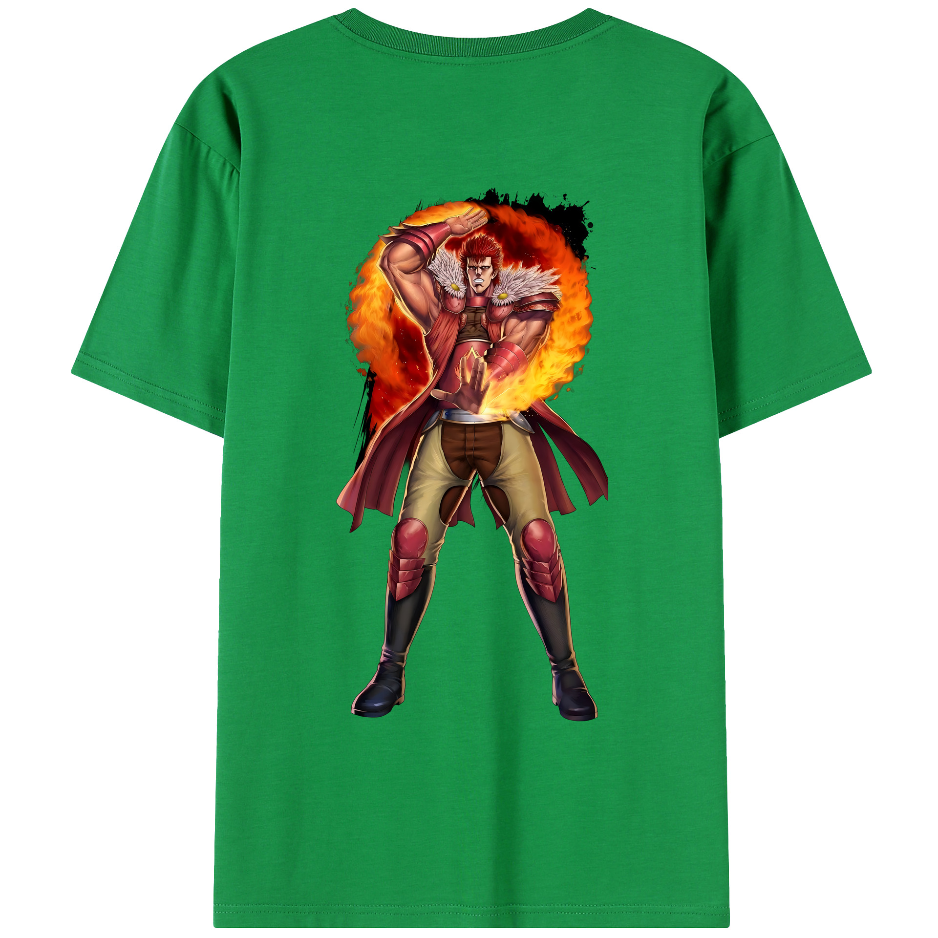 （画像用） 北斗の拳 Fist of the North Star 綿100％ メンズ半袖Tシャツ（バックプリント） 通気性