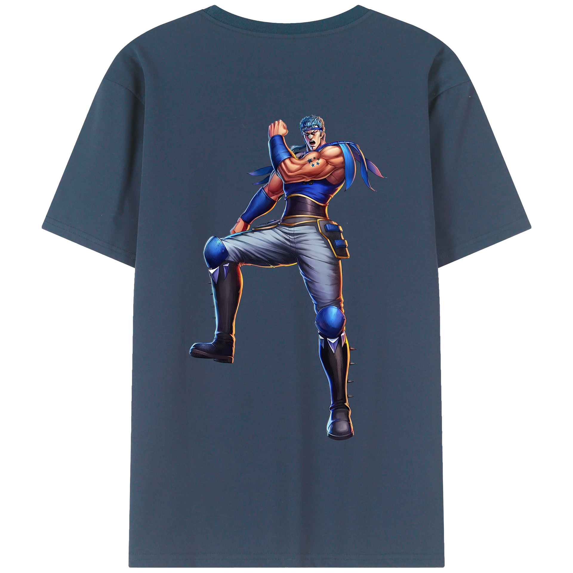 （画像用） 北斗の拳 Fist of the North Star 綿100％ メンズ半袖Tシャツ（バックプリント） 通気性