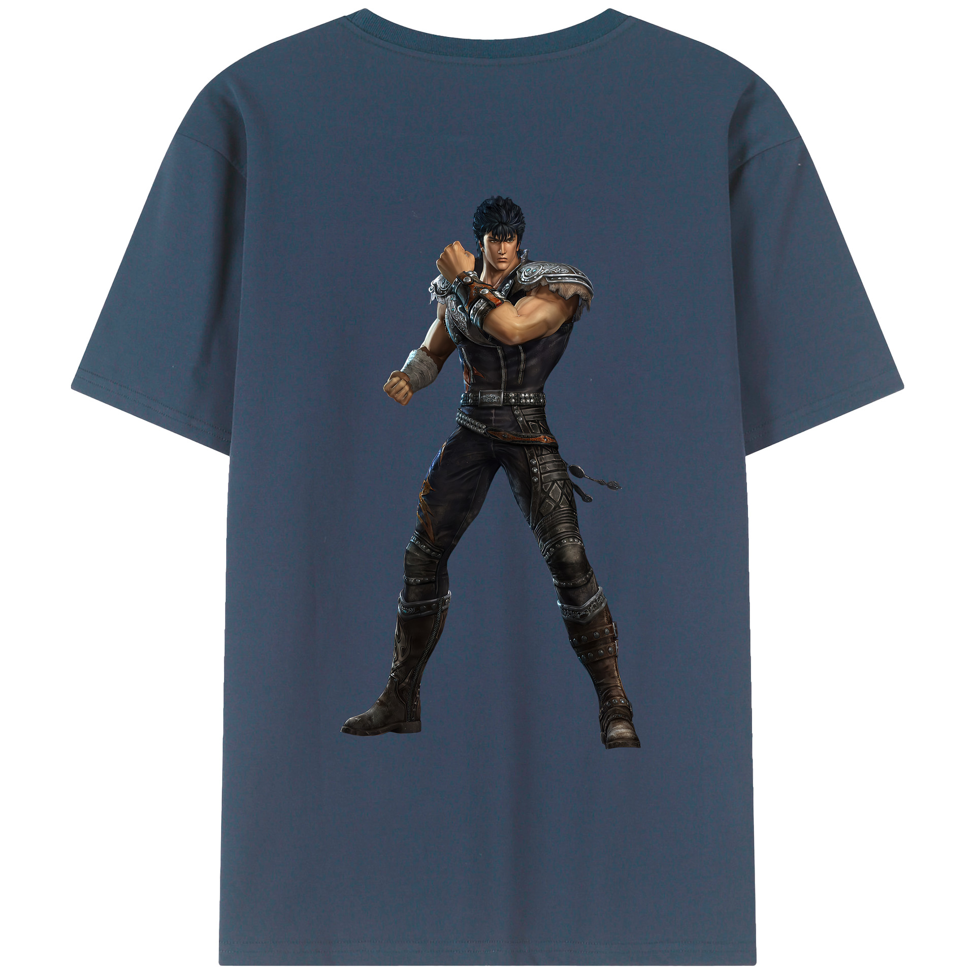 （画像用） 北斗の拳 Fist of the North Star 綿100％ メンズ半袖Tシャツ（バックプリント） 通気性