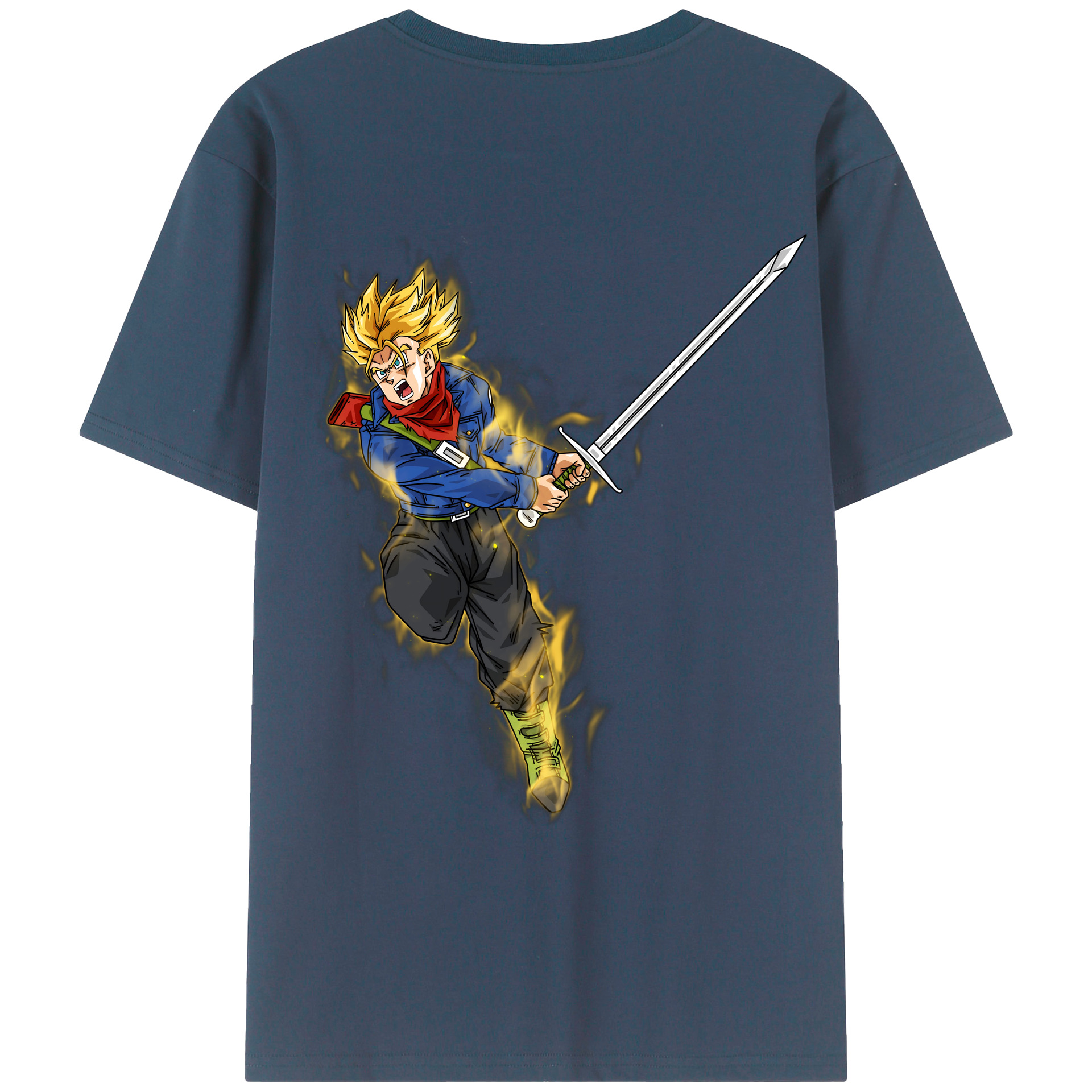 （画像用） 北斗の拳 Fist of the North Star 綿100％ メンズ半袖Tシャツ（バックプリント） 通気性