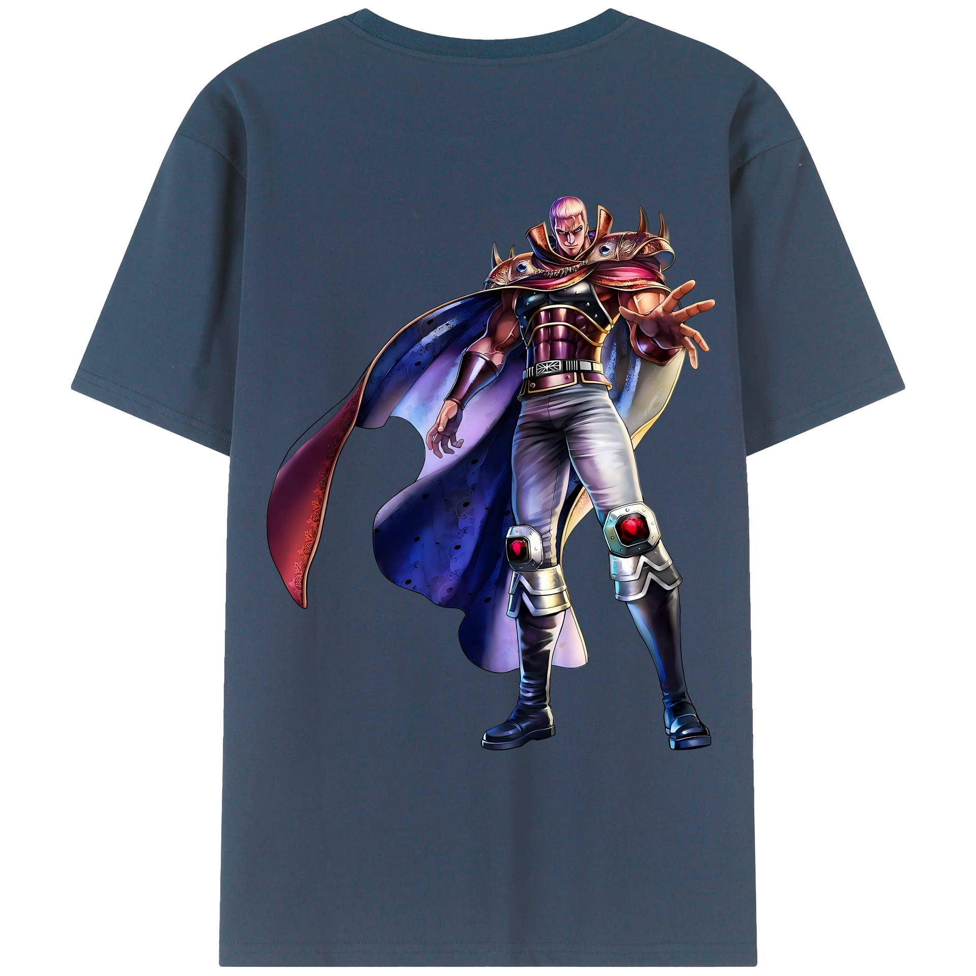 （画像用） 北斗の拳 Fist of the North Star 綿100％ メンズ半袖Tシャツ（バックプリント） 通気性