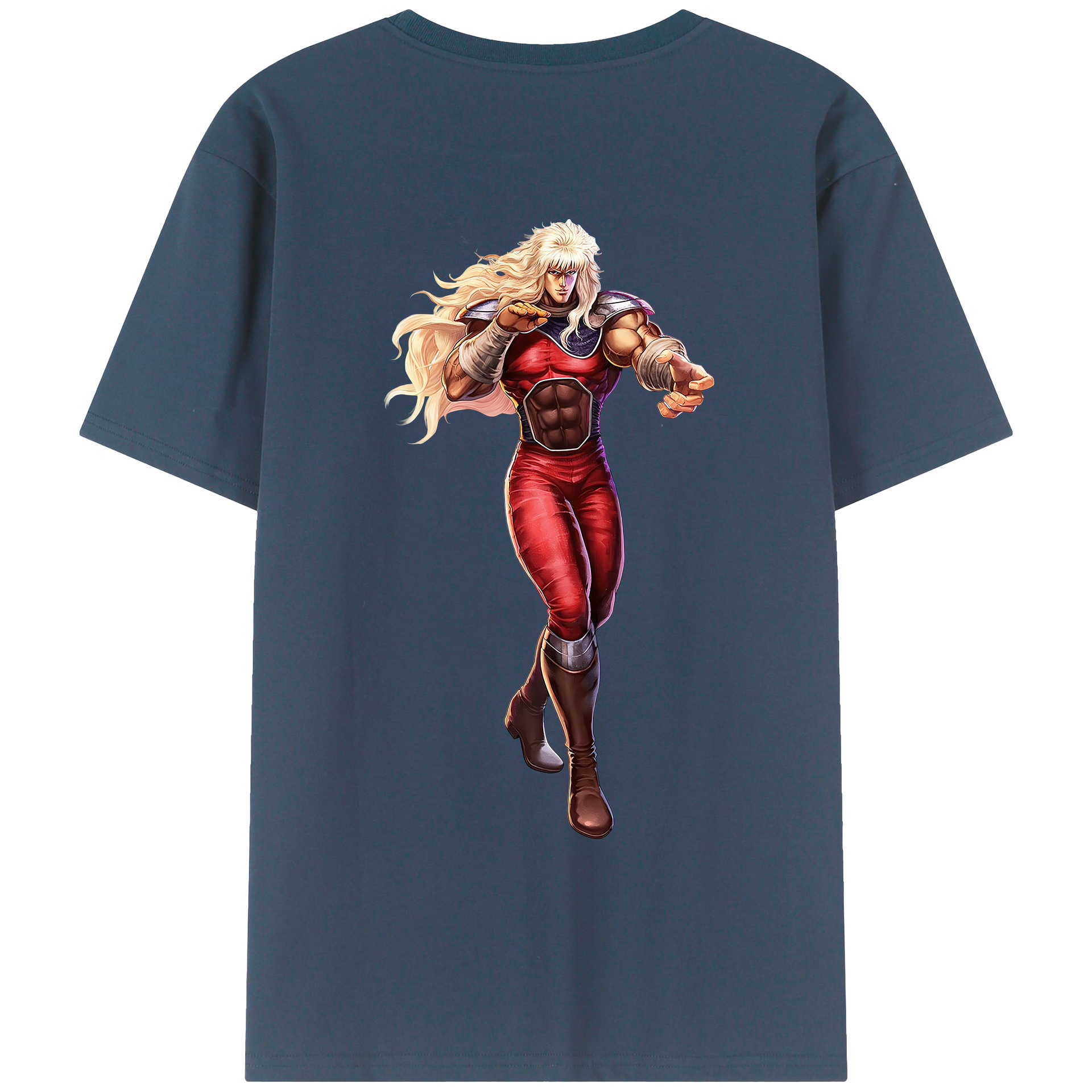 （画像用） 北斗の拳 Fist of the North Star 綿100％ メンズ半袖Tシャツ（バックプリント） 通気性
