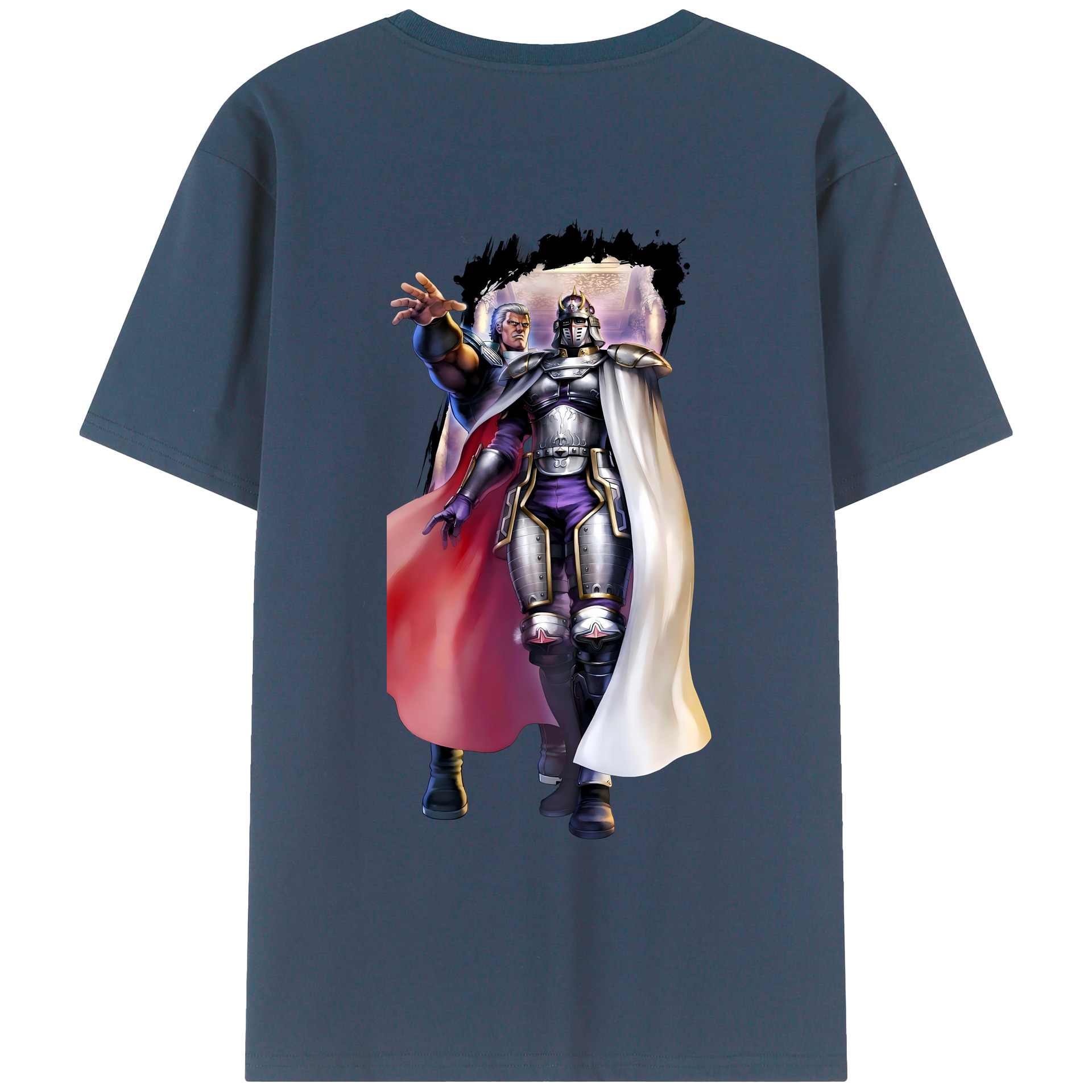 （画像用） 北斗の拳 Fist of the North Star 綿100％ メンズ半袖Tシャツ（バックプリント） 通気性
