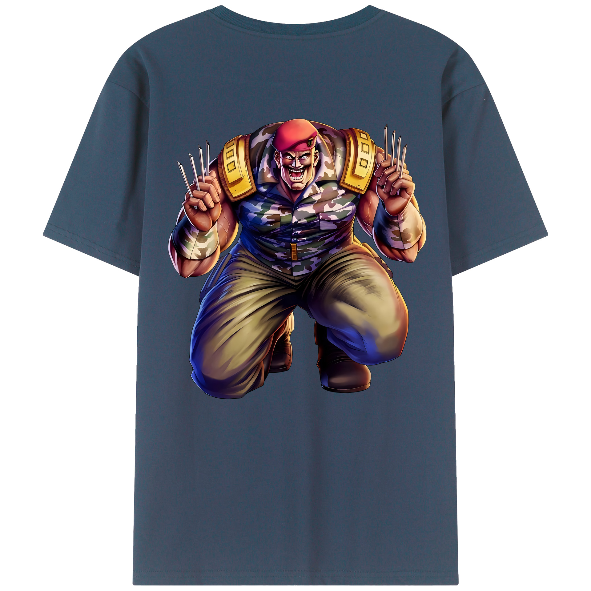 （画像用） 北斗の拳 Fist of the North Star 綿100％ メンズ半袖Tシャツ（バックプリント） 通気性