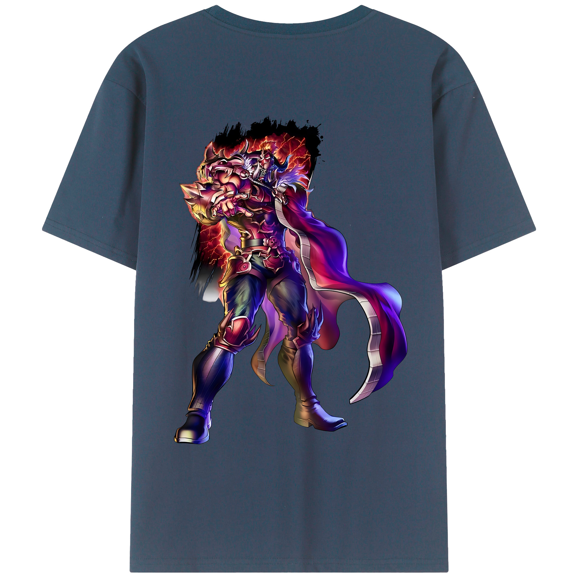 （画像用） 北斗の拳 Fist of the North Star 綿100％ メンズ半袖Tシャツ（バックプリント） 通気性