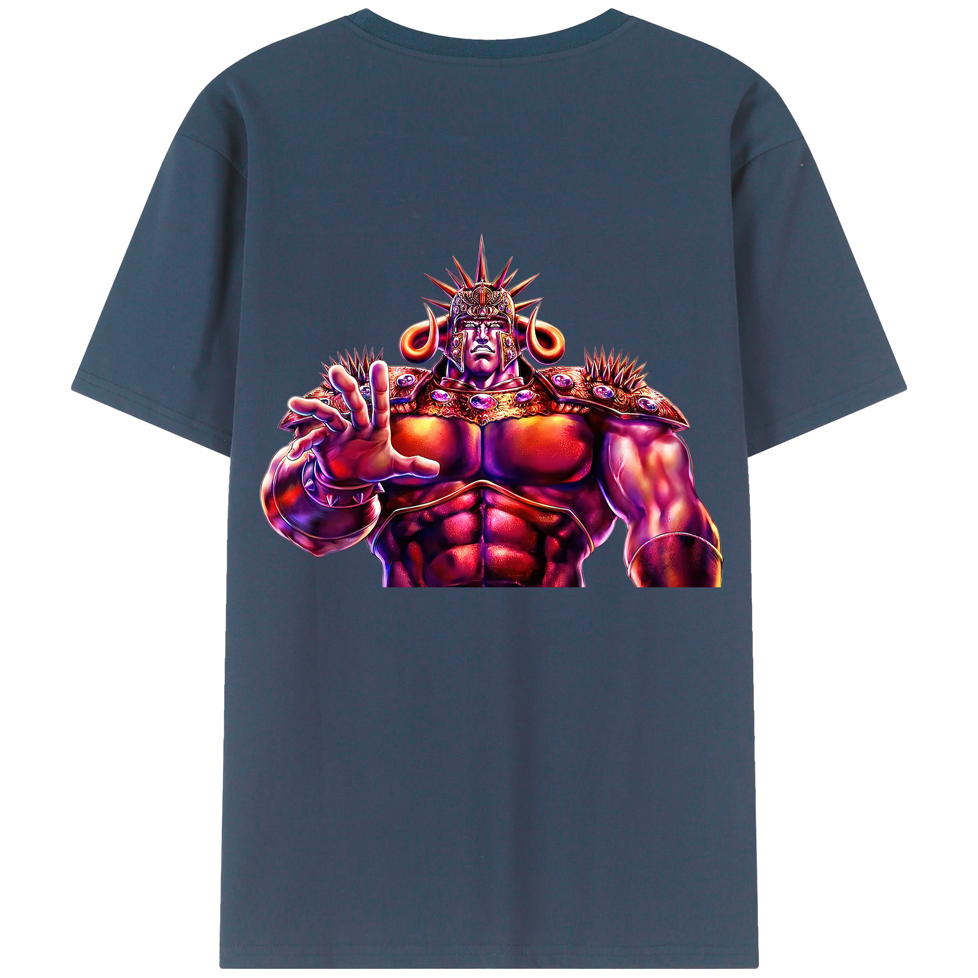 （画像用） 北斗の拳 Fist of the North Star 綿100％ メンズ半袖Tシャツ（バックプリント） 通気性